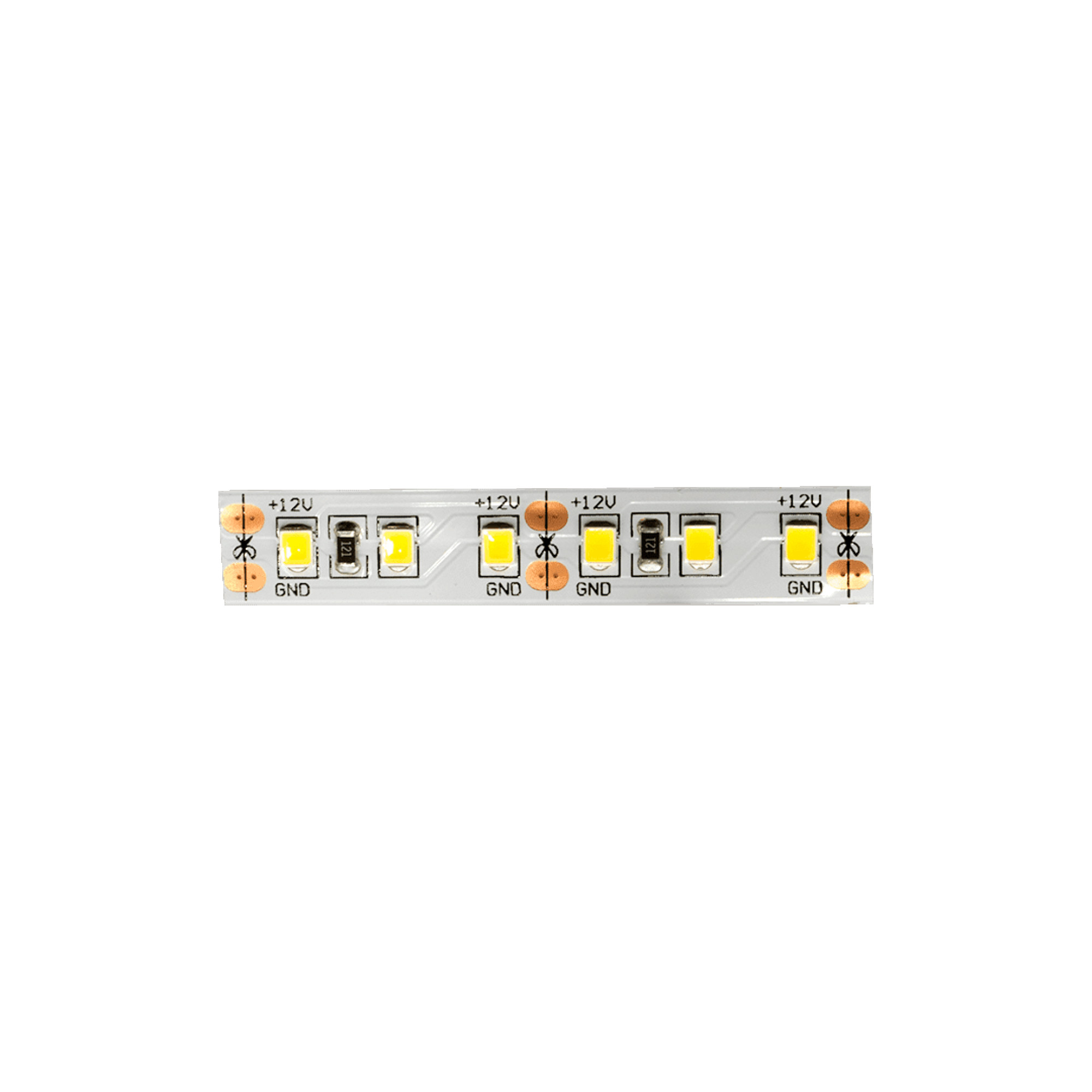 Лента светодиодная стандарт SMD2835 120LED/м 12Вт/м 12В IP20 Цвет:Теплый белый (1метр) SWG