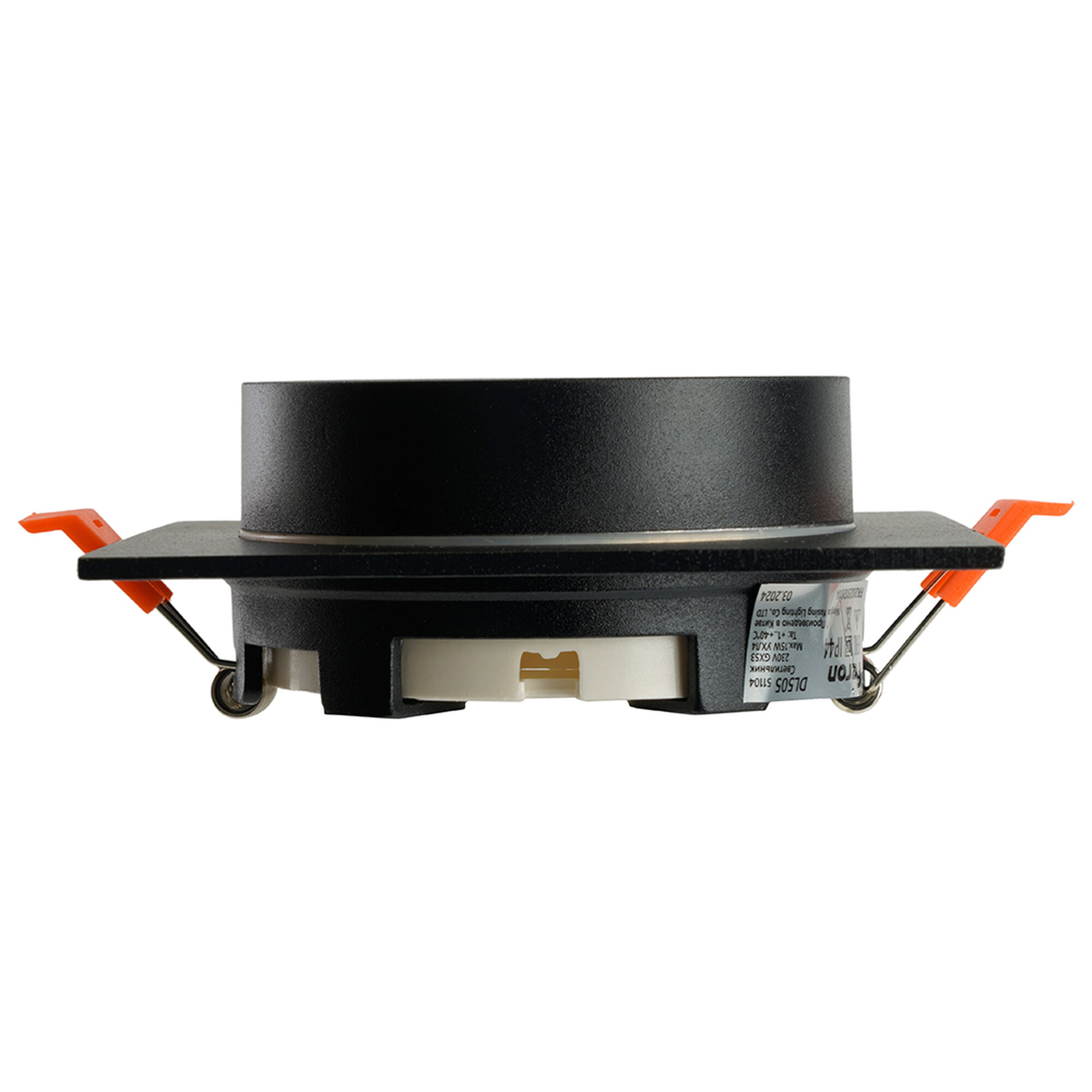 Светильник потолочный встраиваемый 15W 230V GX53, IP44, черный, квадрат, без лампы, DL505 Feron
