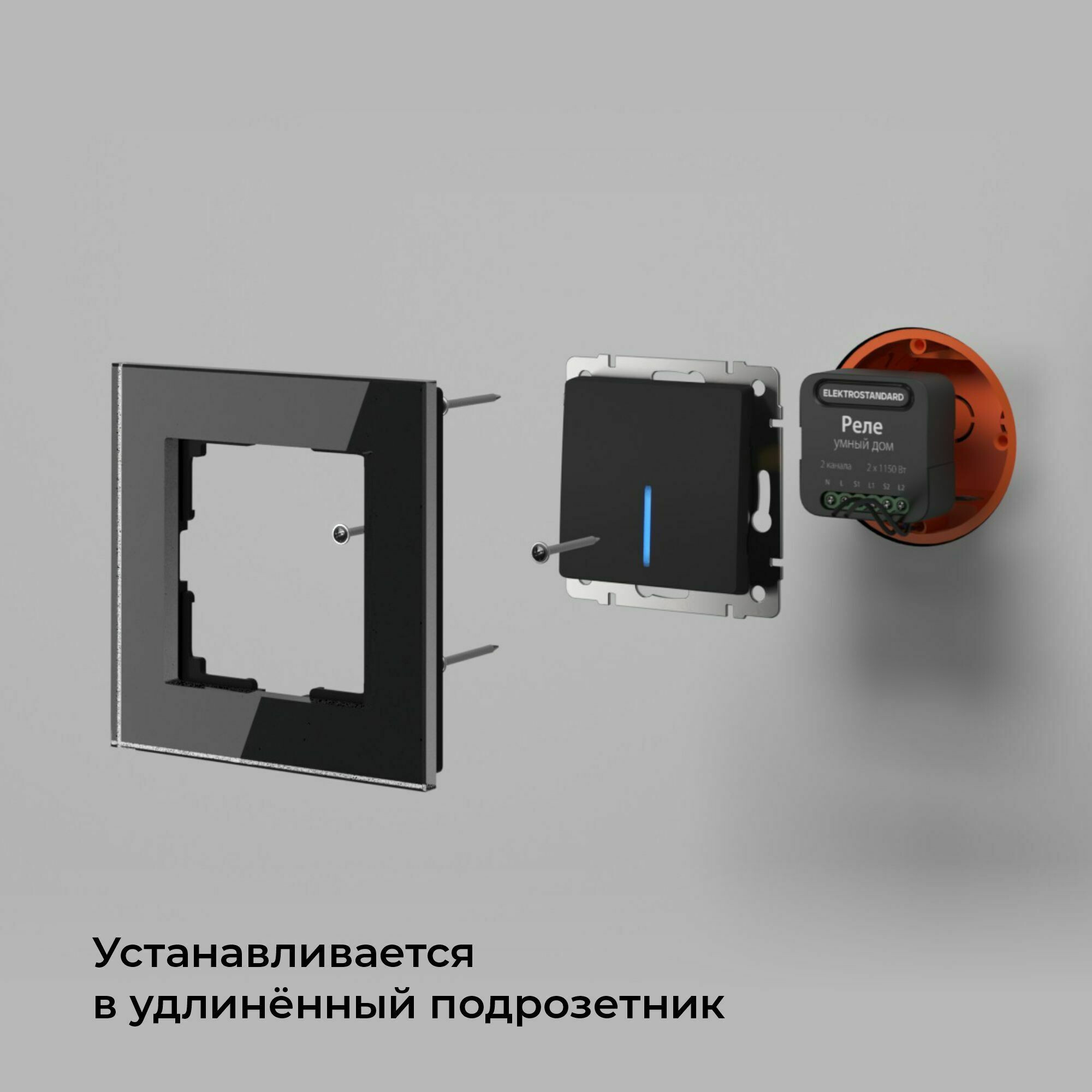 Умный дом реле черный 2 канала 1150W 76007/00 Elektrostandard