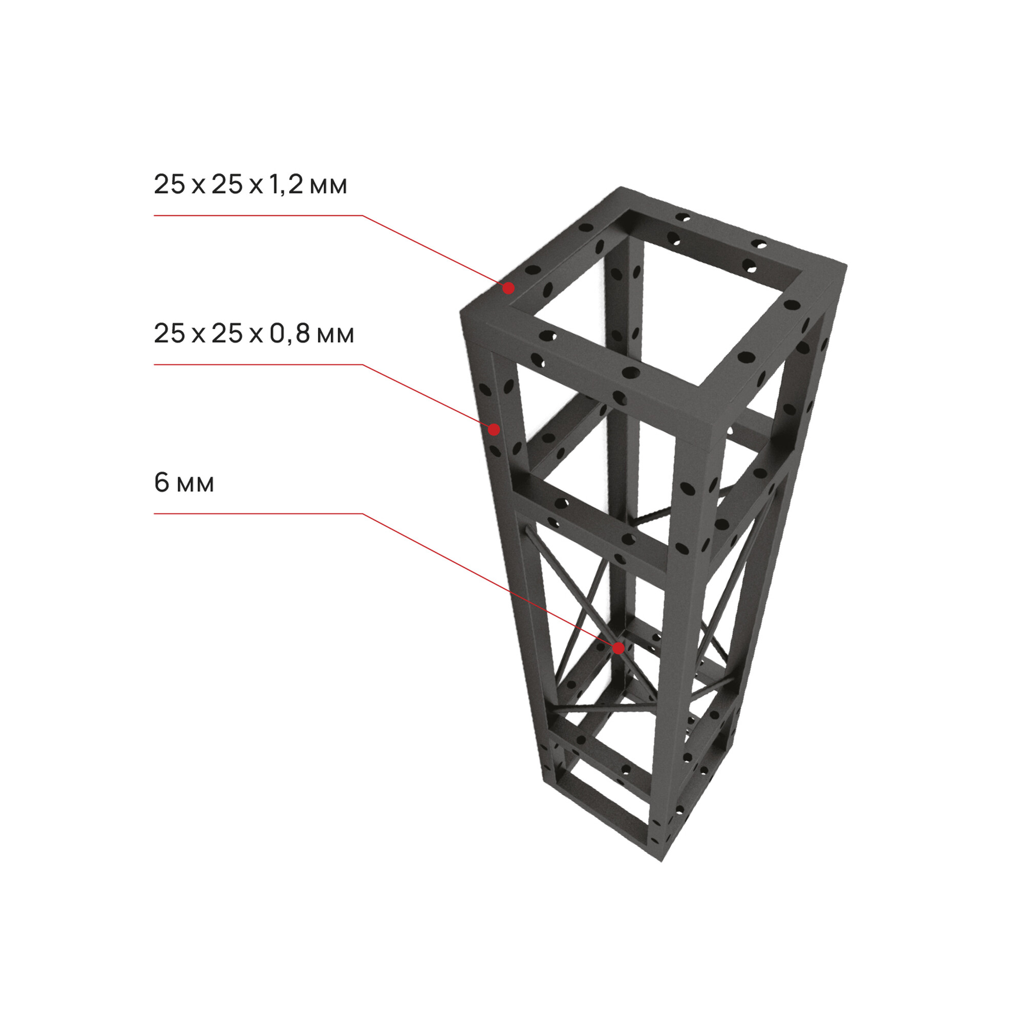 Фермы металлические Line (Линия) арка 1/4 12х12х100 см черный SignImpress