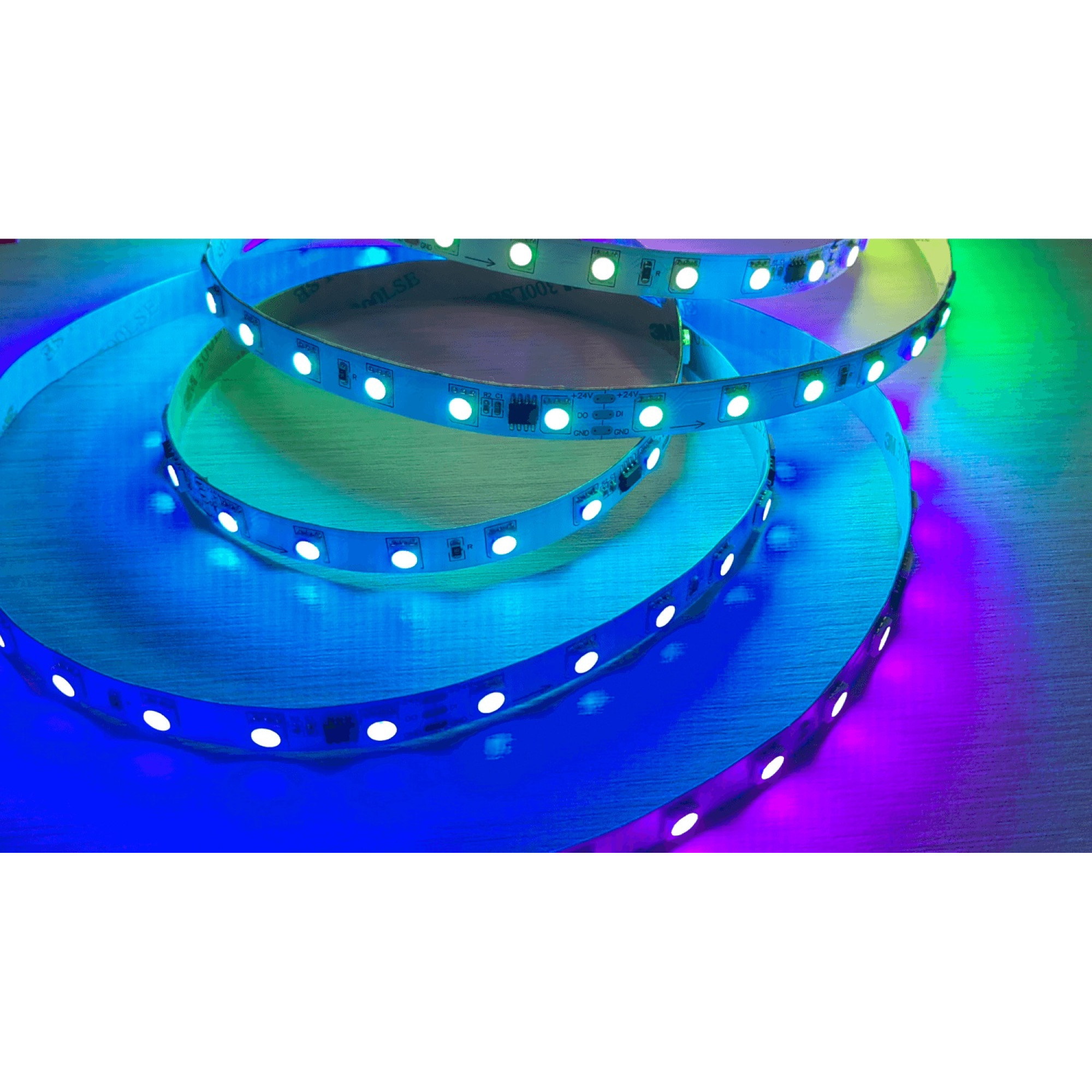 Лента светодиодная ПРО 5050, 60 LED/м, 14,4 Вт/м, 24В, IP20, Цвет: RGB SPI (1м.) SWG 