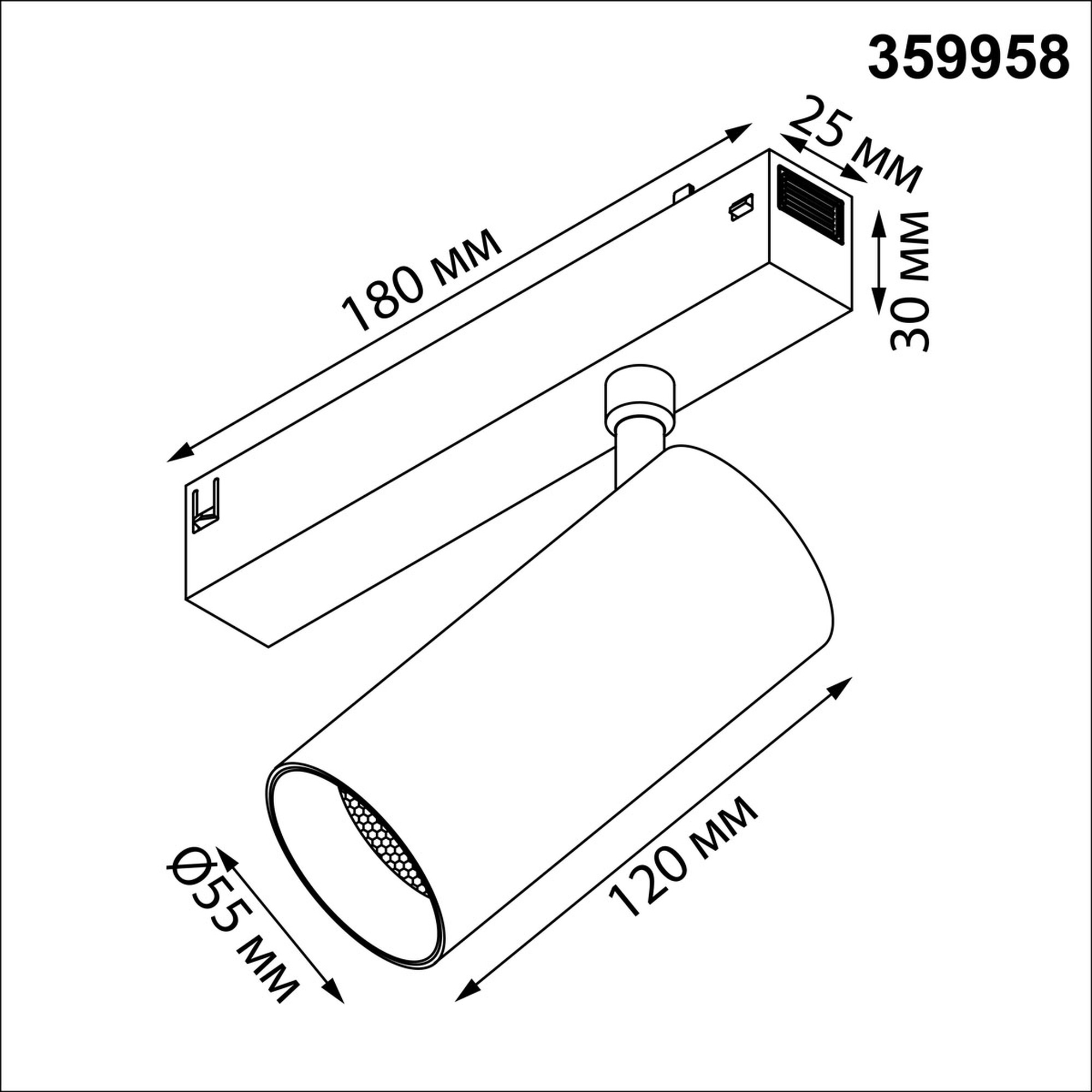 359958 PORT NT25 220 черный Трековый светильник с переключ. цв. темпер. IP20 LED 3000К4000К6000К VECTOR Novotech