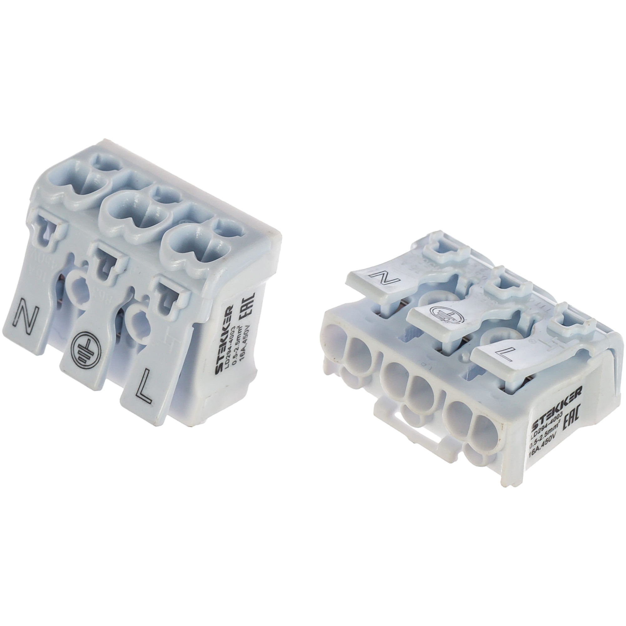 Клемма монтажная для фазных проводников, 3 контактные группы, LD294-4003 Feron