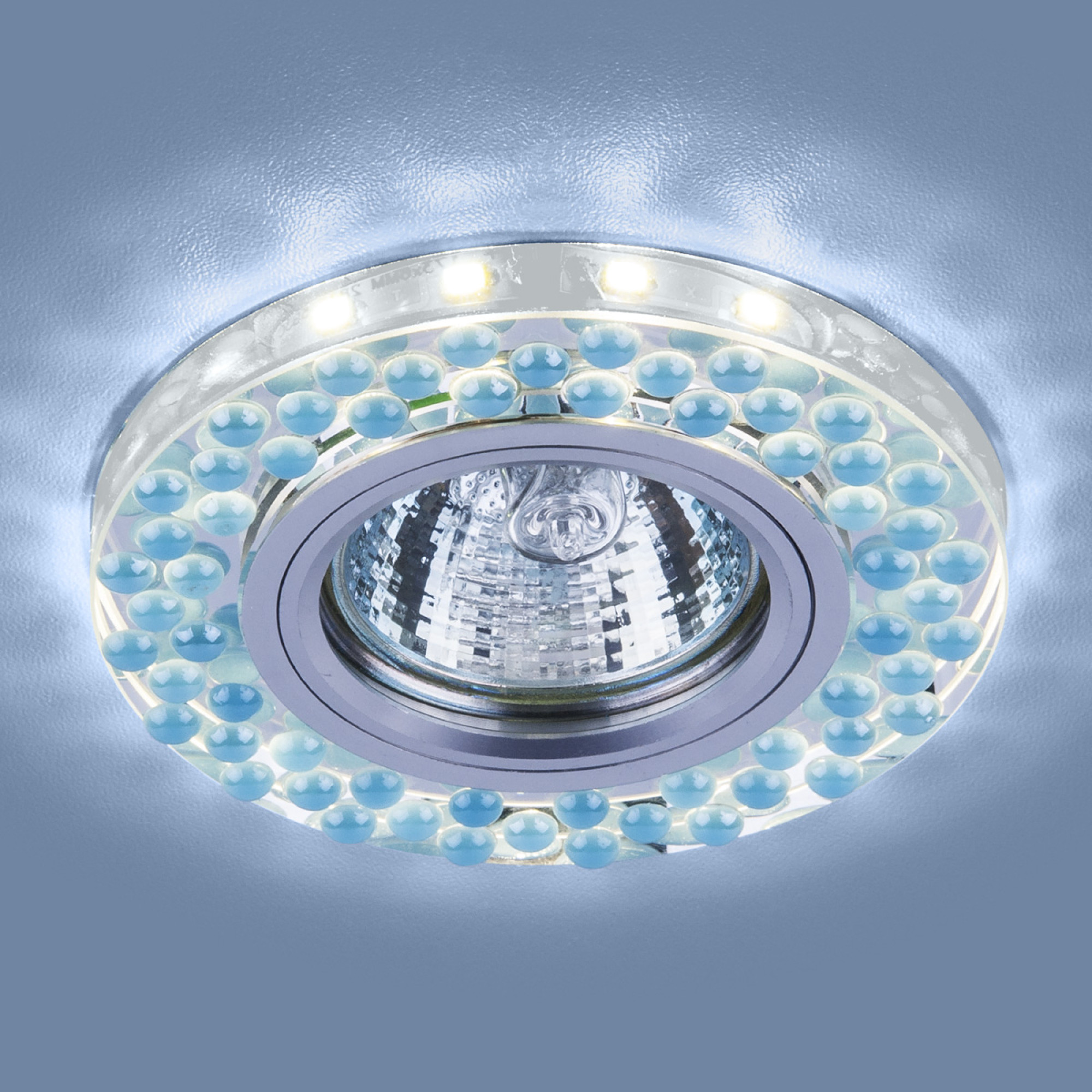 Светильник встраиваемый с подсветкой 2194 MR16 зеркальный/голубой Elektrostandard (распродажа)
