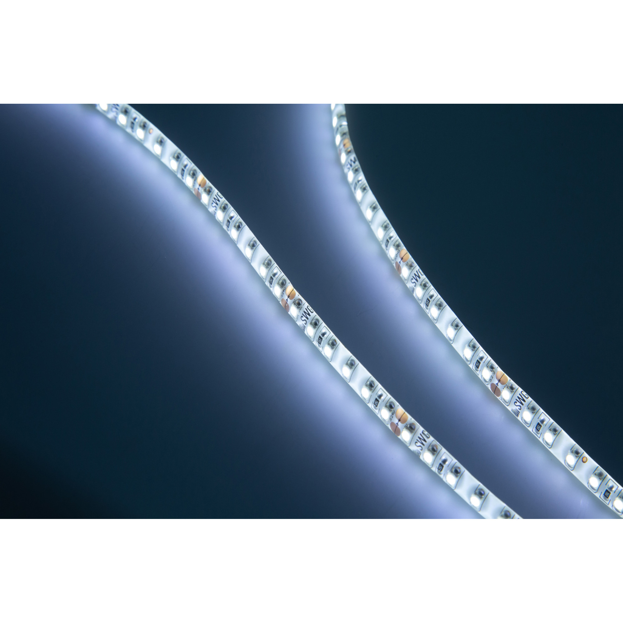 Лента светодиодная стандарт SMD3528 120LED/м 9,6Вт/м 24В IP65 Цвет:Холодный белый (1метр) 3М SWG