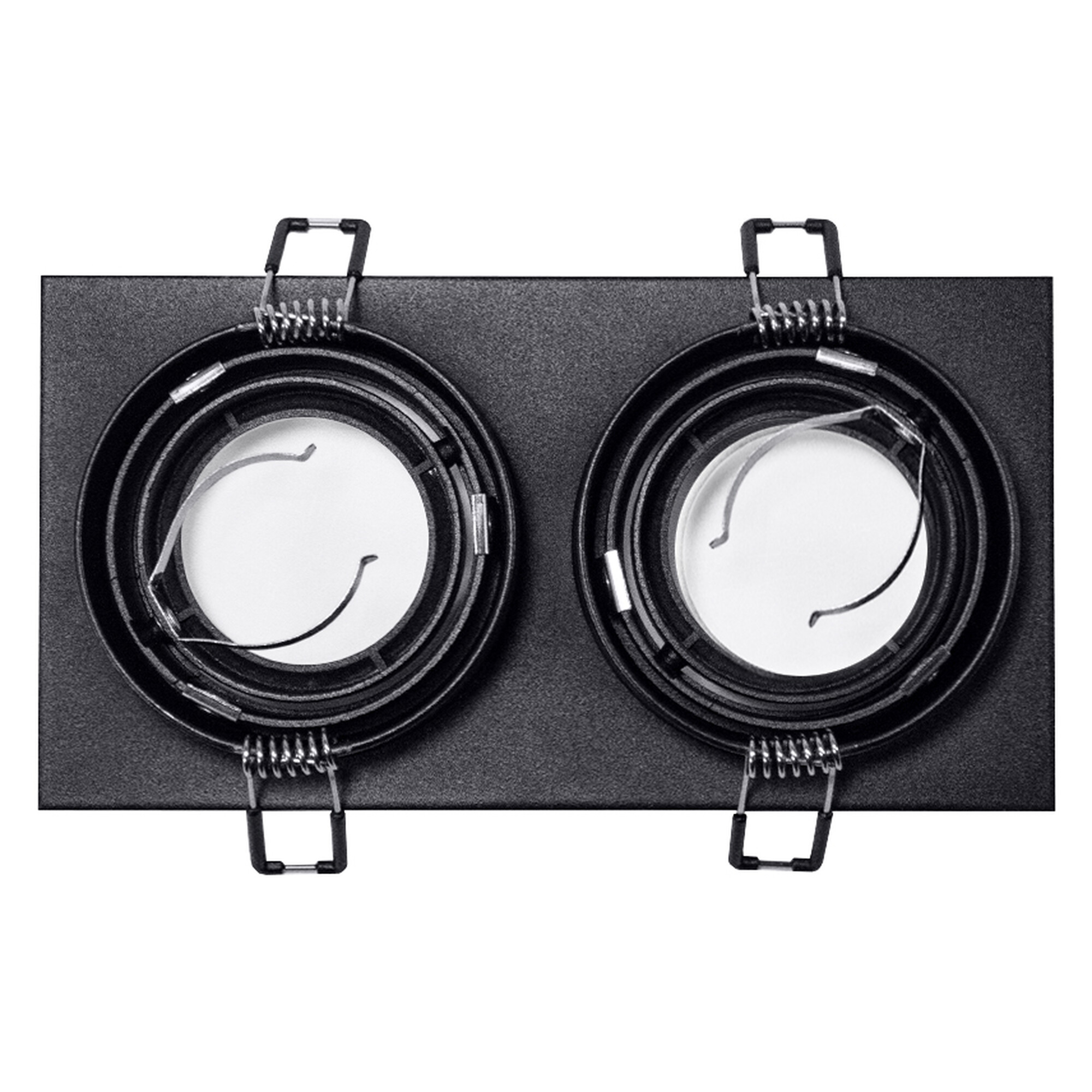 Светильник встраиваемый поворотный GU5.3 (MR16) двойной прямоугольник 010105 Чёрный SignImpress