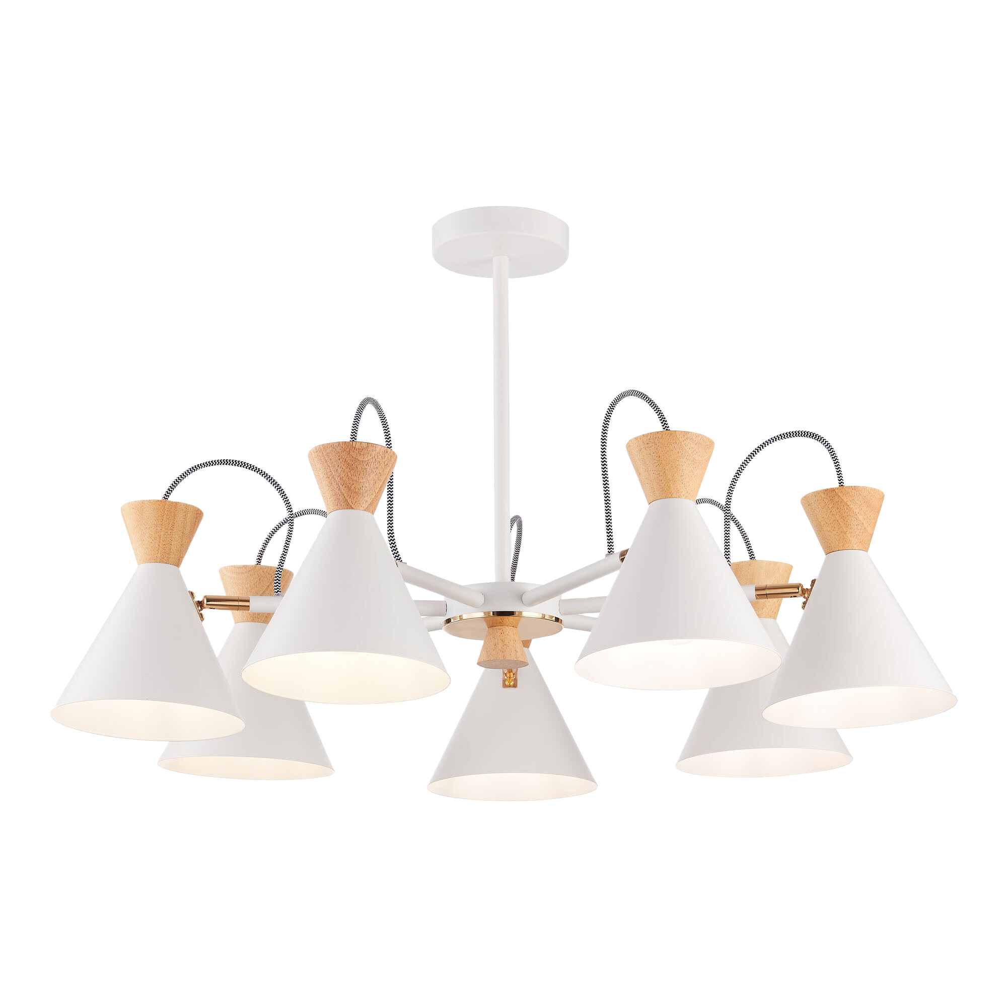 Светильник потолочный Белый, Золотистый/Белый, Светлое дерево E14 7*40W ST Luce