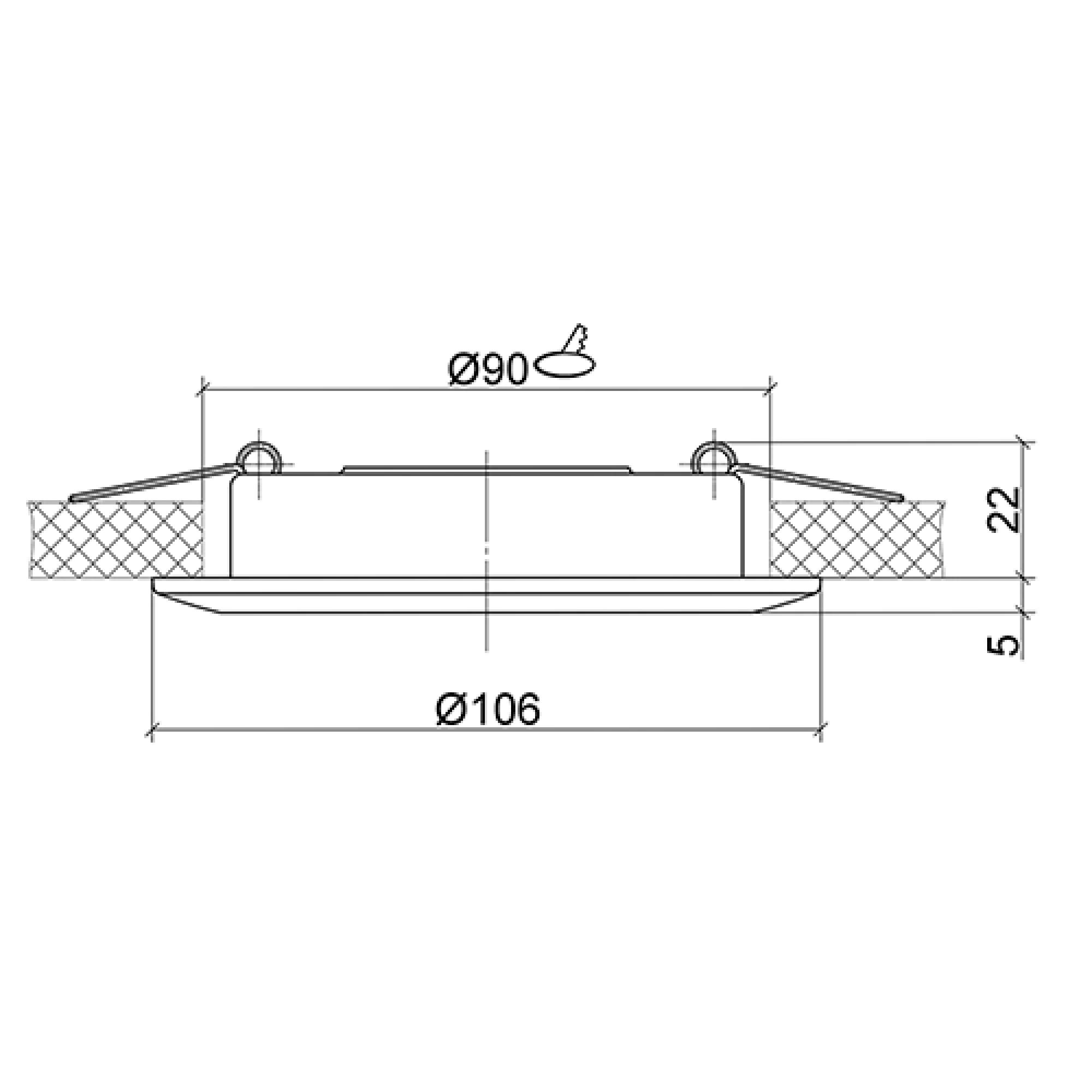 Светильник встраиваемый GX53 U золото (85шт в коробке) - 1 штука