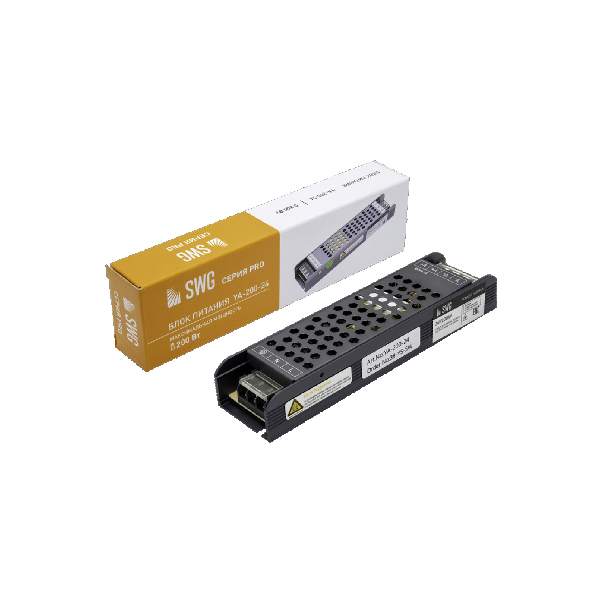 Блок питания LUX компактный, 24В, 200Вт, IP20 SWG