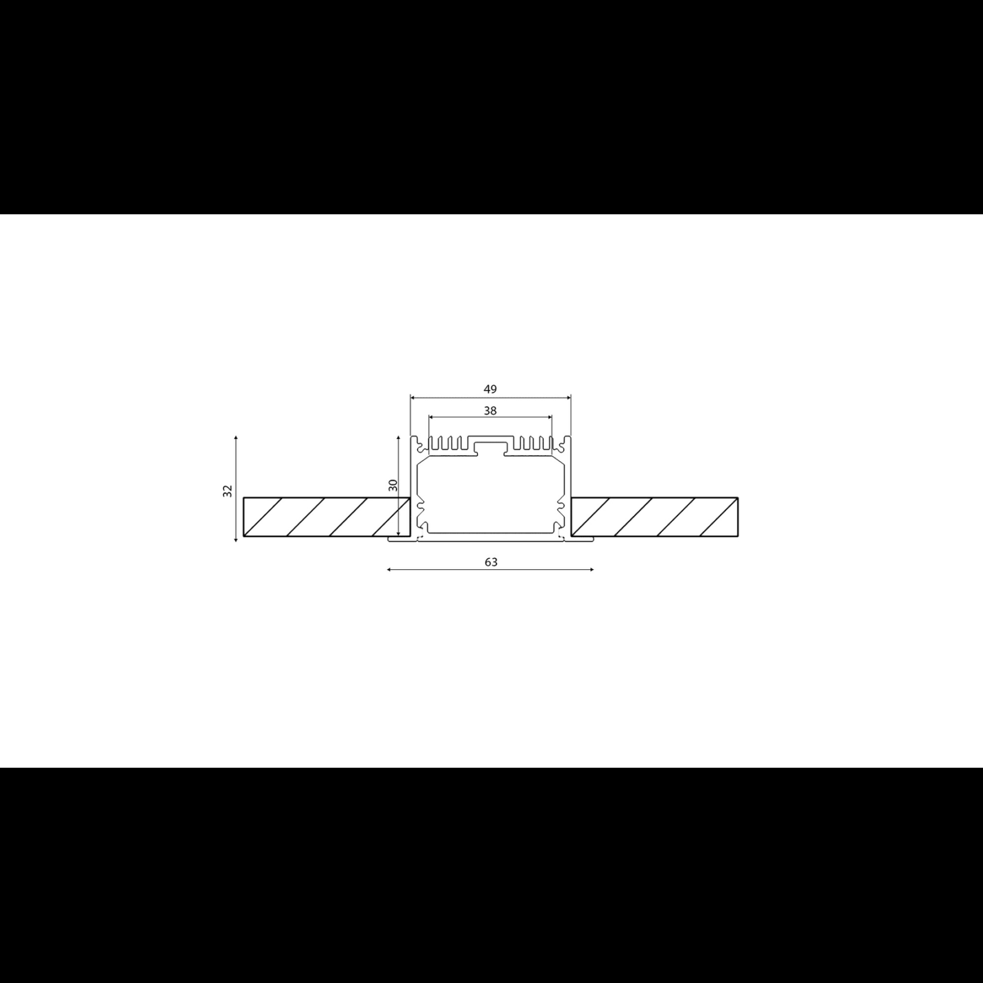 Встраиваемый алюминиевый профиль LE.6332-R SWG
