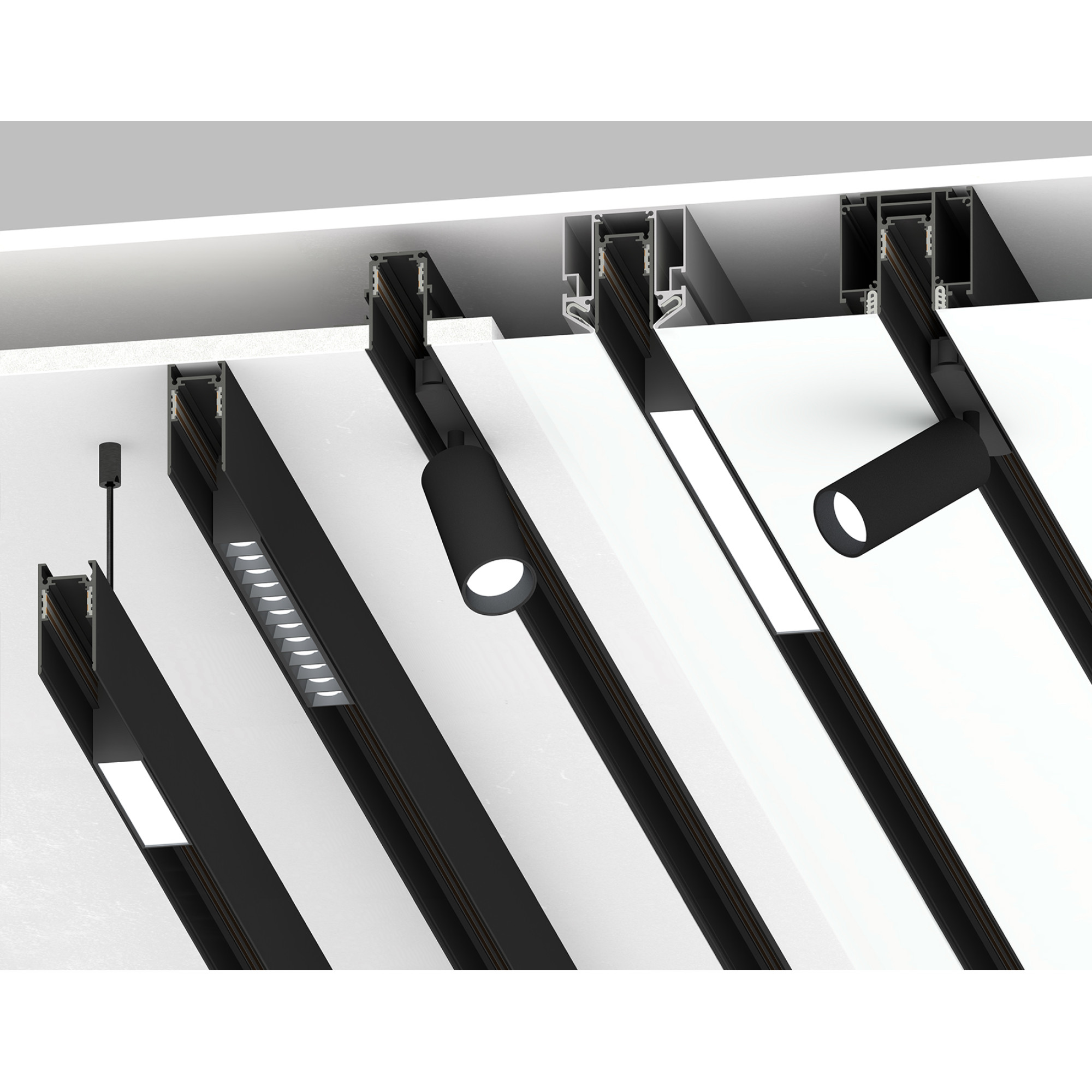 Шинопровод низковольтный накладной/подвесной Magnetic GL3318 WH белый IP20 48V Ambrella light