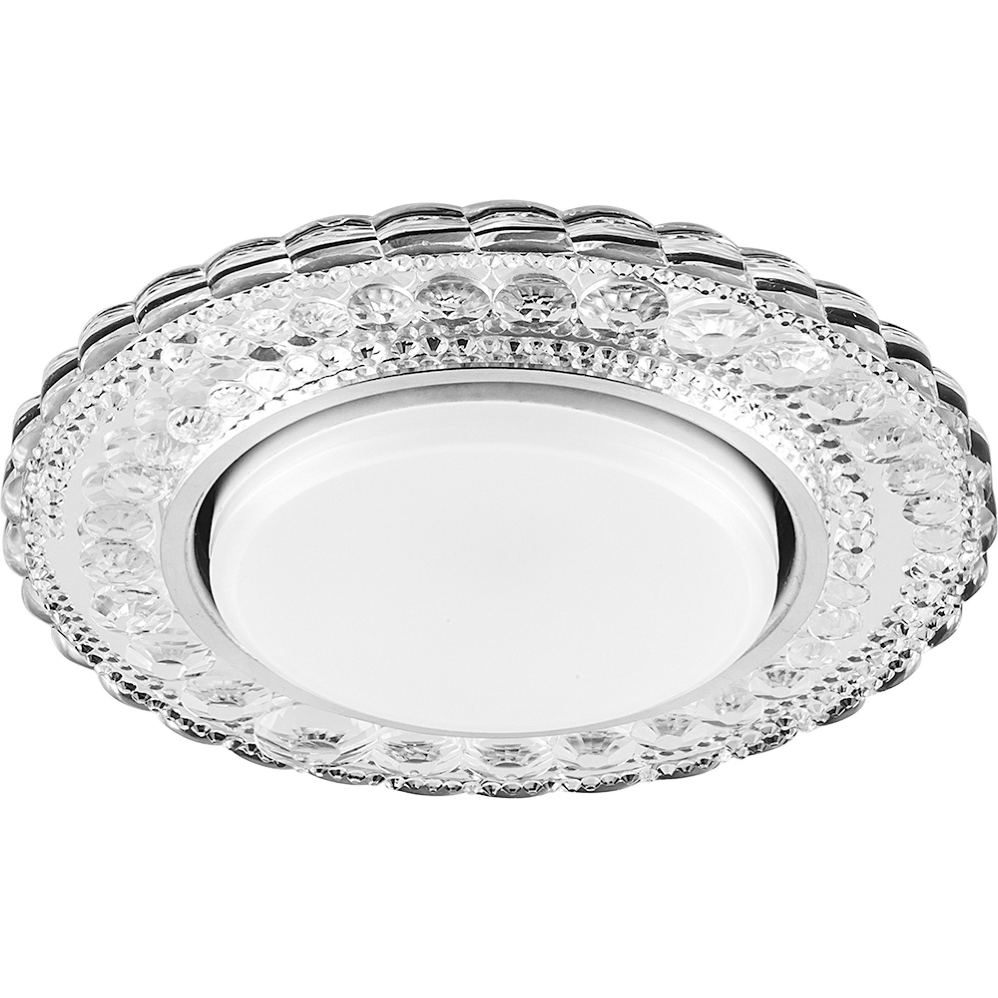 Светильник встраиваемый с подсветкой CD4024 GX53 4000K 11W прозрачный хром Feron