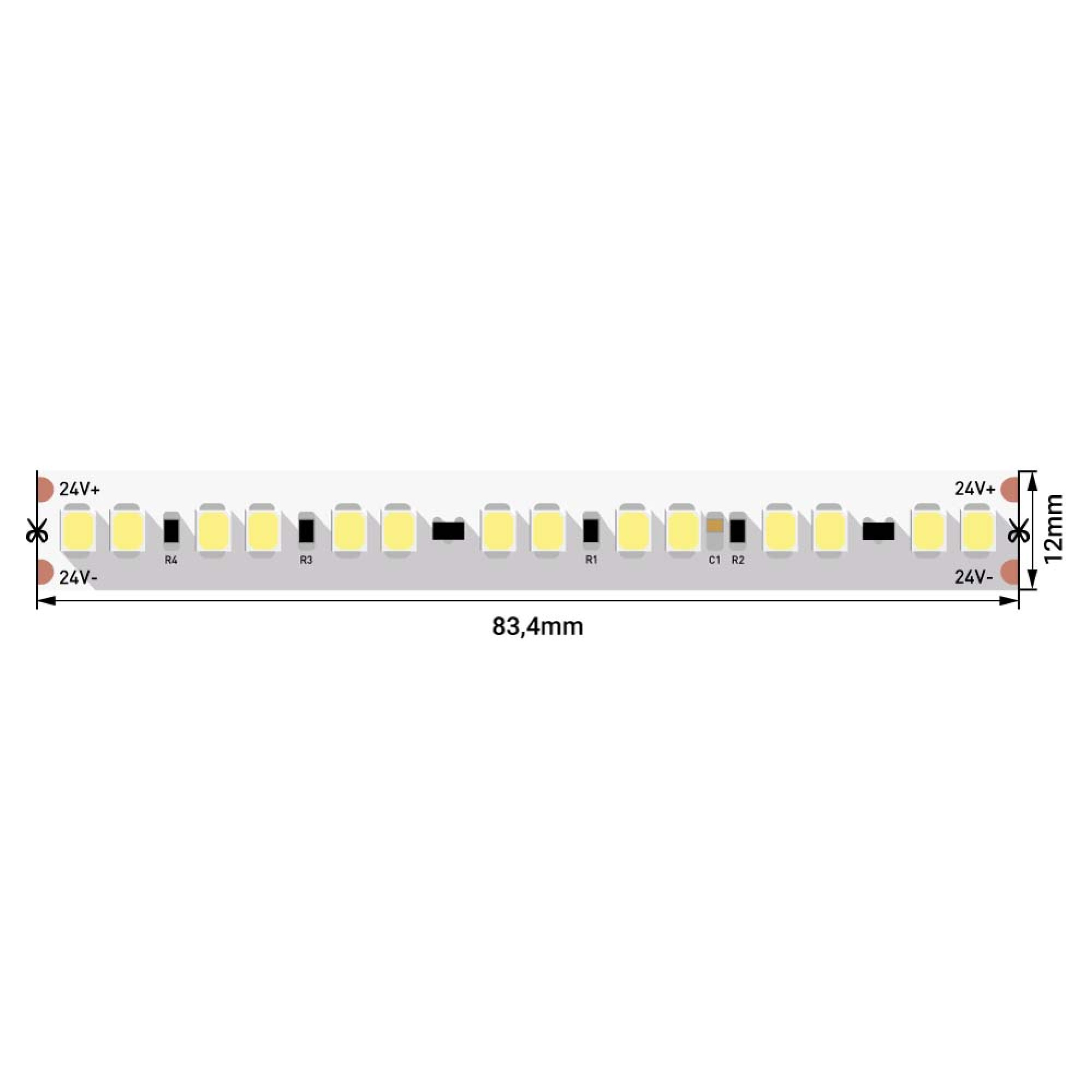 Лента светодиодная LUX, 2835, 17,3 Вт/м, 24В, IP33, Dim to Warm (1метр) SWG