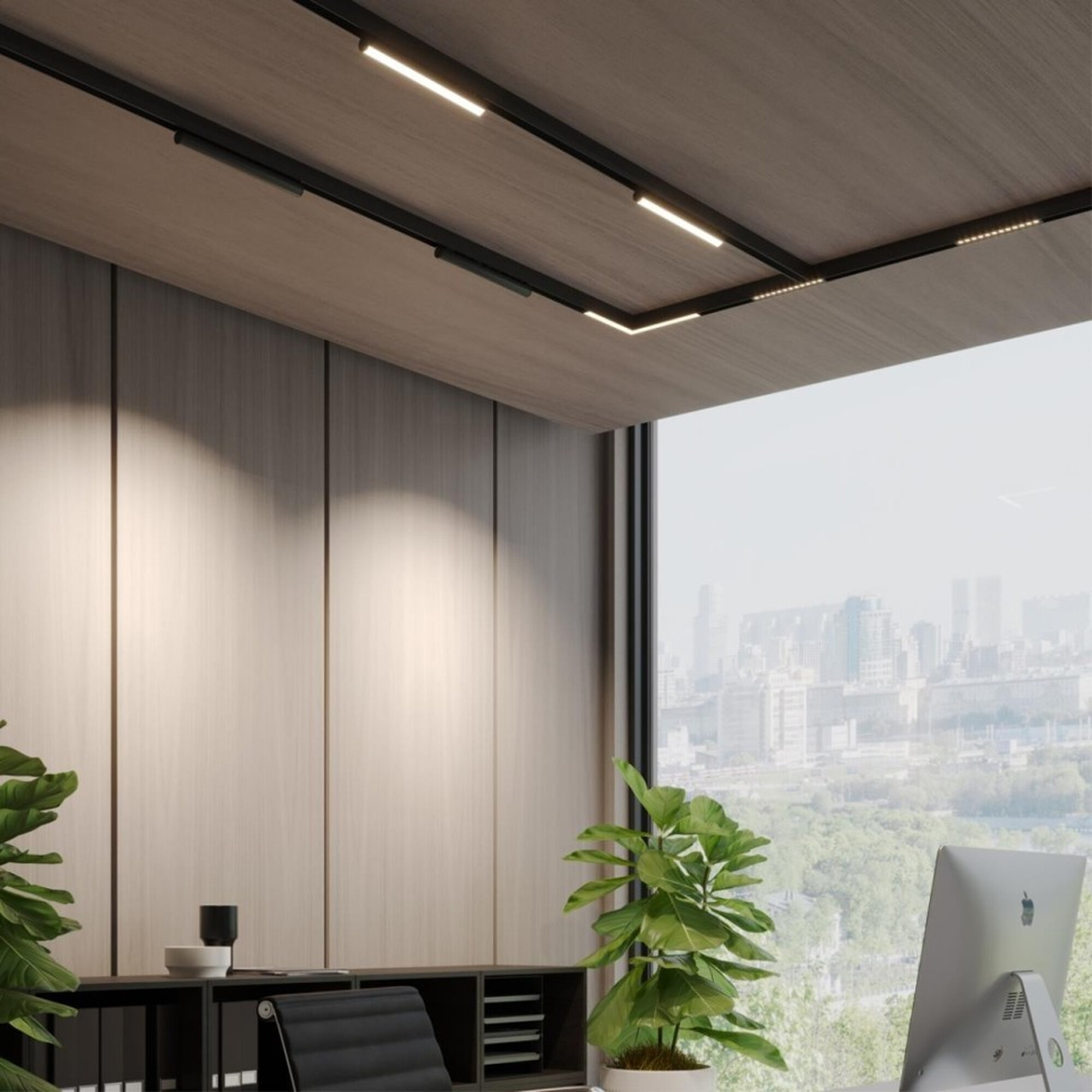 359952 PORT NT25 214 черный Трековый светильник с переключ. цв. темпер. IP20 LED 3000К4000К6000К 18W 90-240V VECTOR Novotech