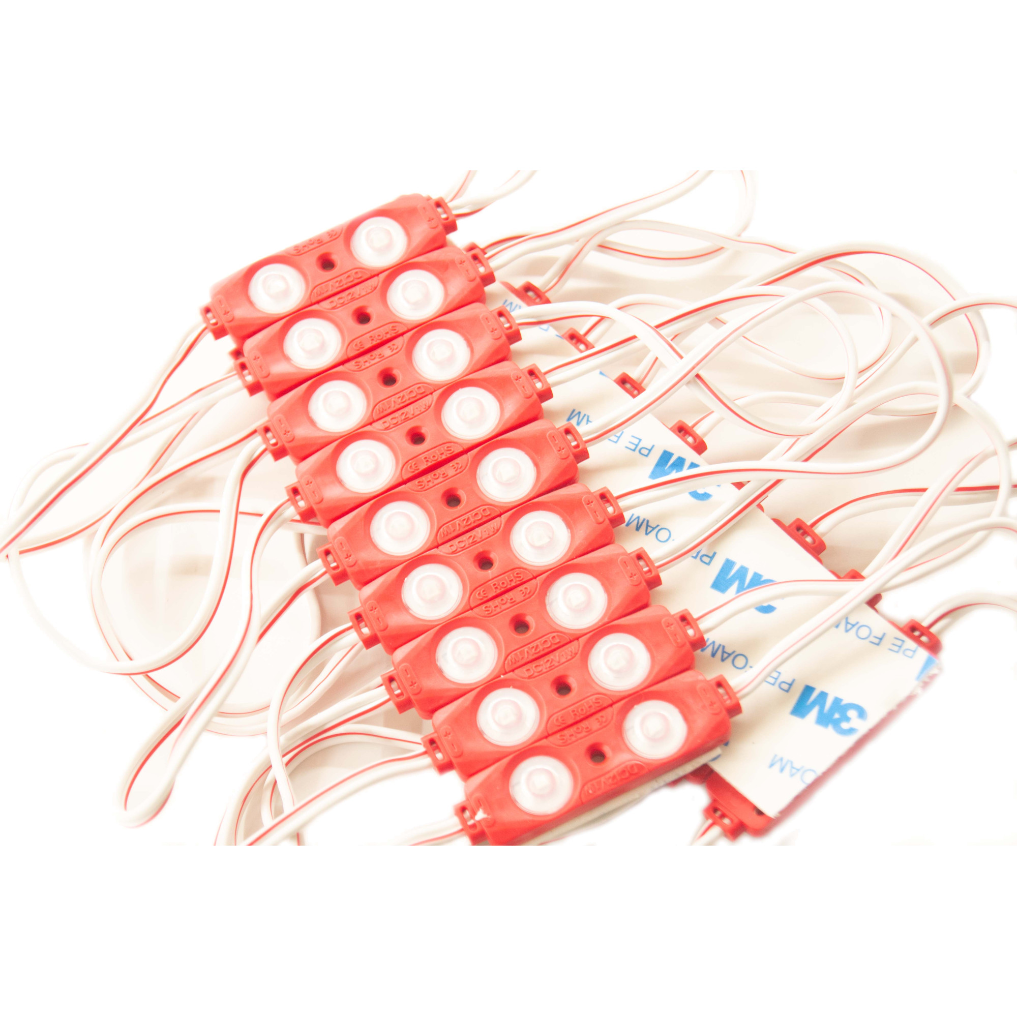 Модуль светодиодный 2 SMD 2835 1Вт 70Лм Красный (с линзой 160) 3M -1шт. SignImpress