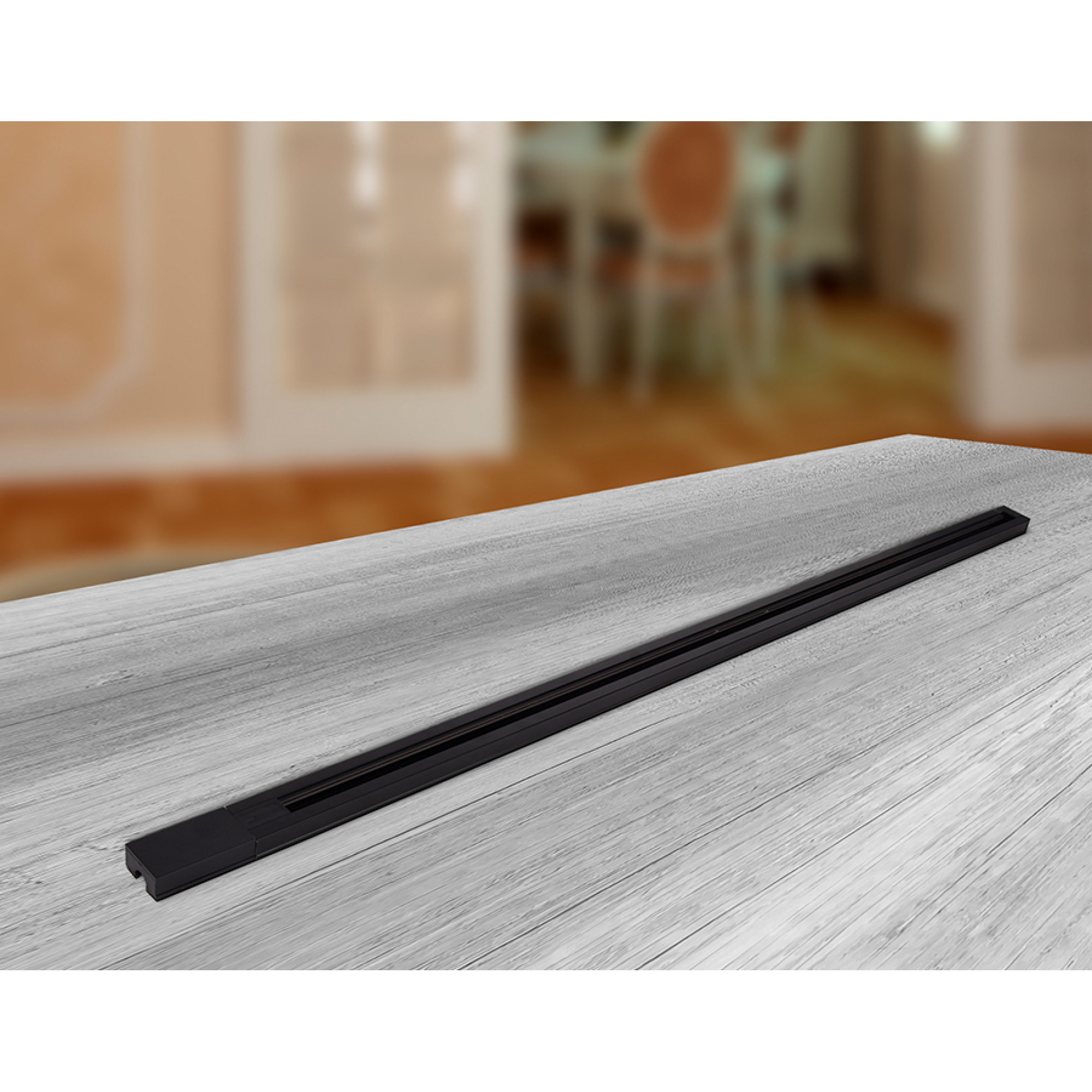 Трековый шинопровод однофазный 2м, с сетевым вводом и заглушкой Ambrella light