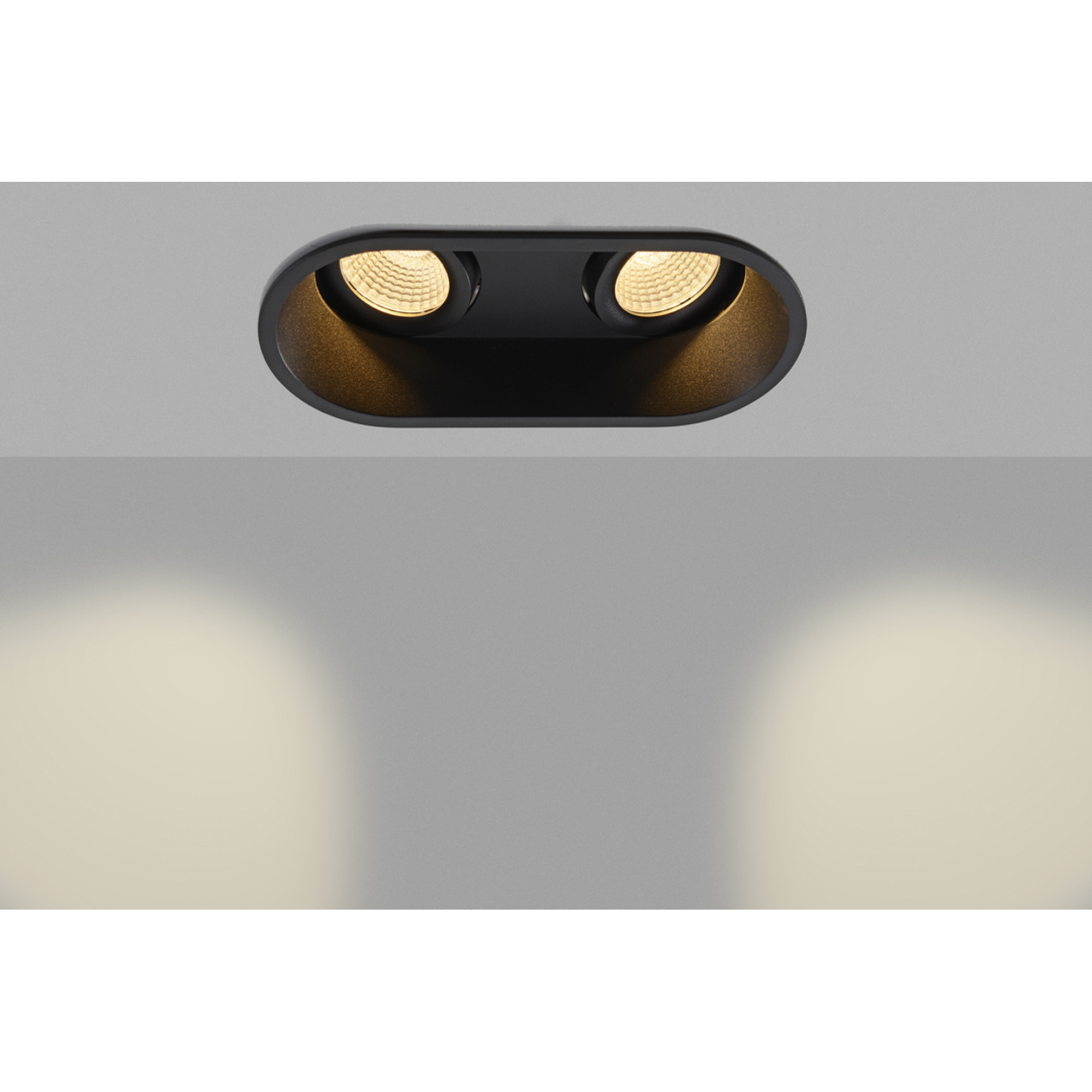 Корпус светильника встраиваемый наклонный двойной COMBO-50-BL, черный, IP20 SWG