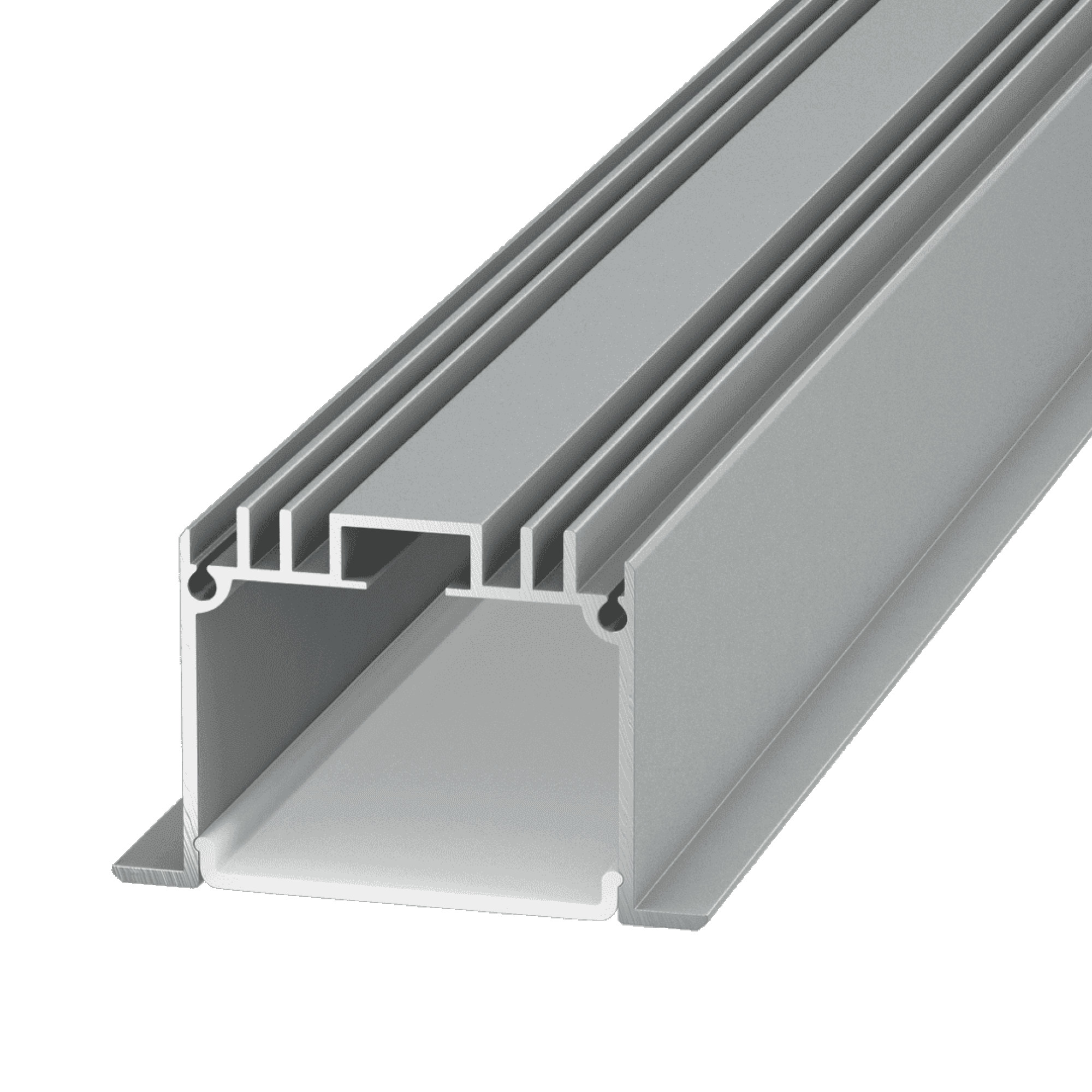 Профиль встраиваемый алюминиевый PE49, 2,5м, 4 заглушки, 8 креплений SWG