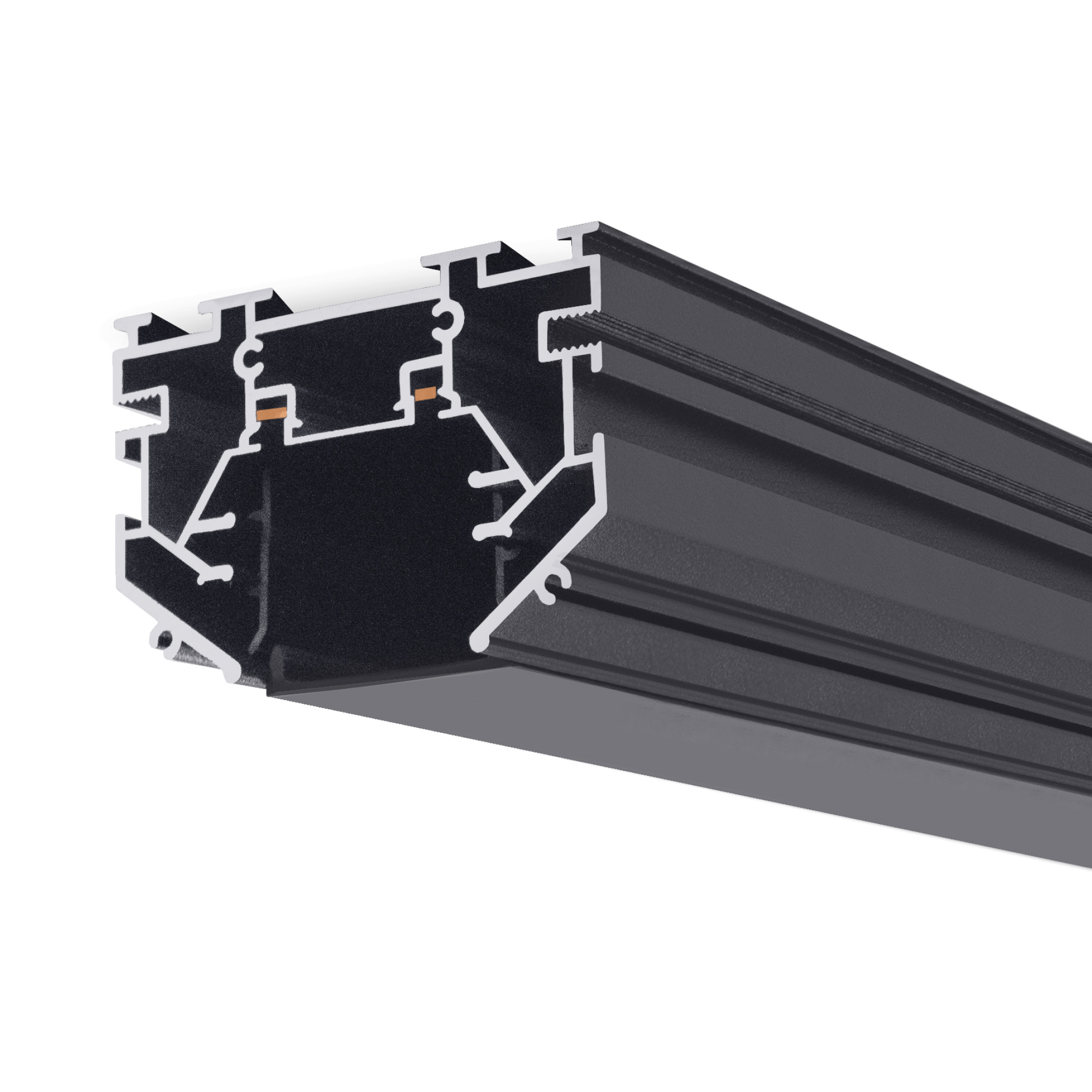 Шинопровод 1фаза встраиваемый Stretch 24/48В для магнитных треков Чёрный 1,5м SignImpress