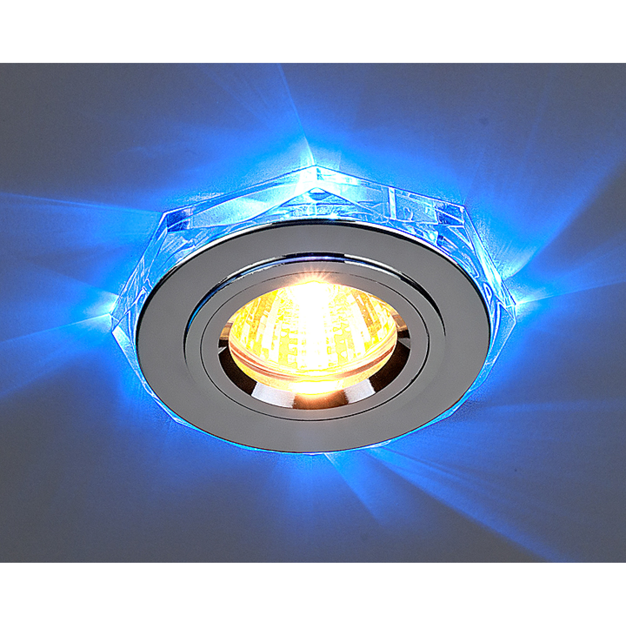 Светильник встраиваемый с подсветкой 2020 MR16 хром/синий Elektrostandard (распродажа)