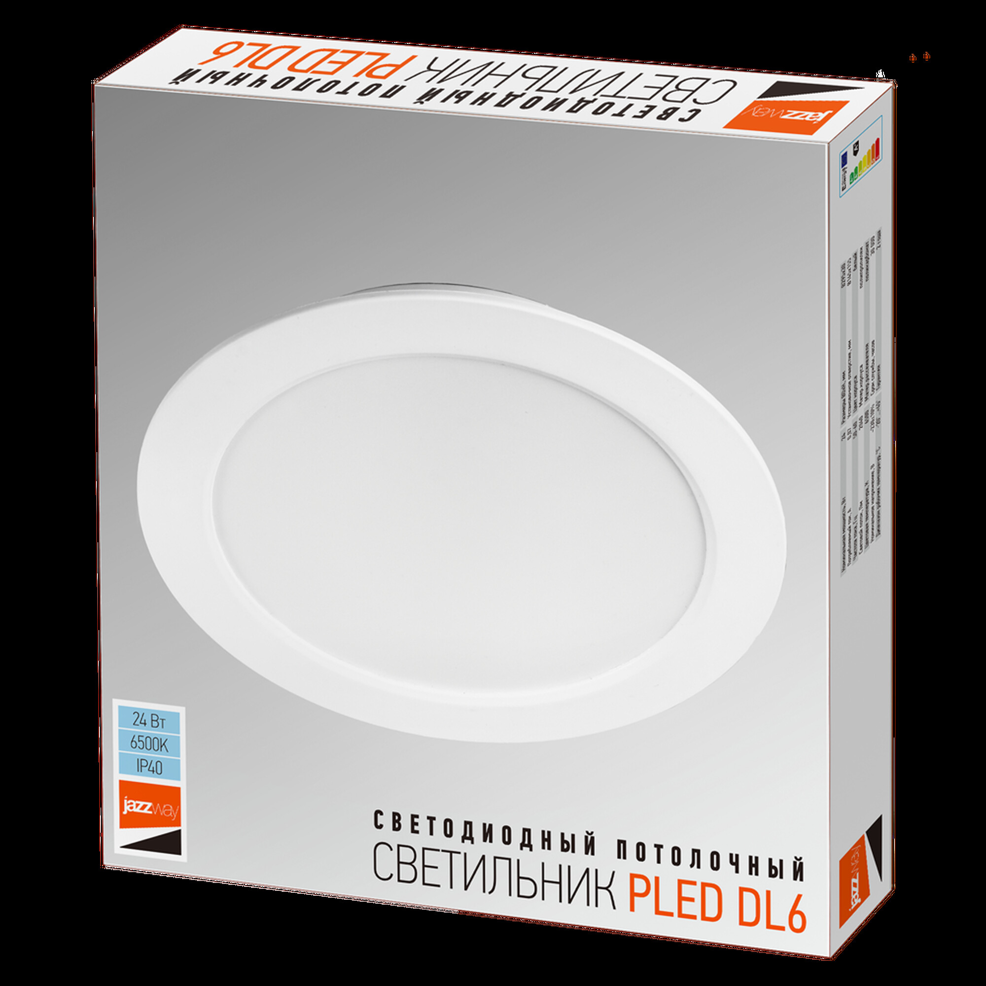 Cветильник светодиодный встраиваемый PLED DL6 24w 6500K WH IP40 Jazzway