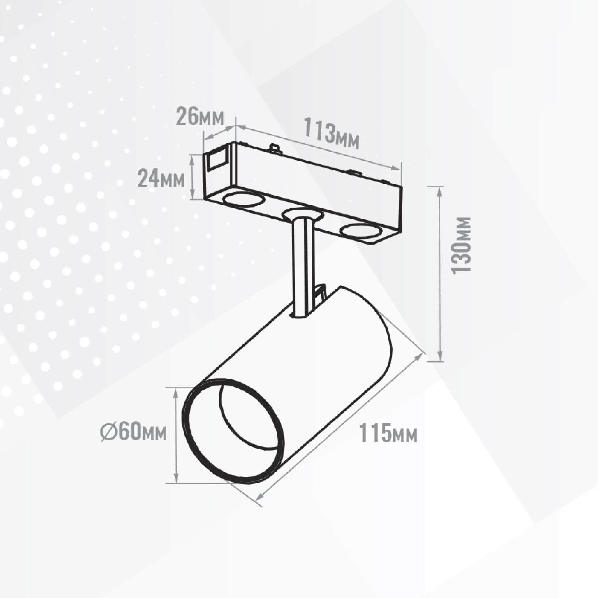 Светильник трековый 1фаза магнитный Inclin-2 Bridgelux 48В 20Вт 4000К Чёрный 3г SignImpress
