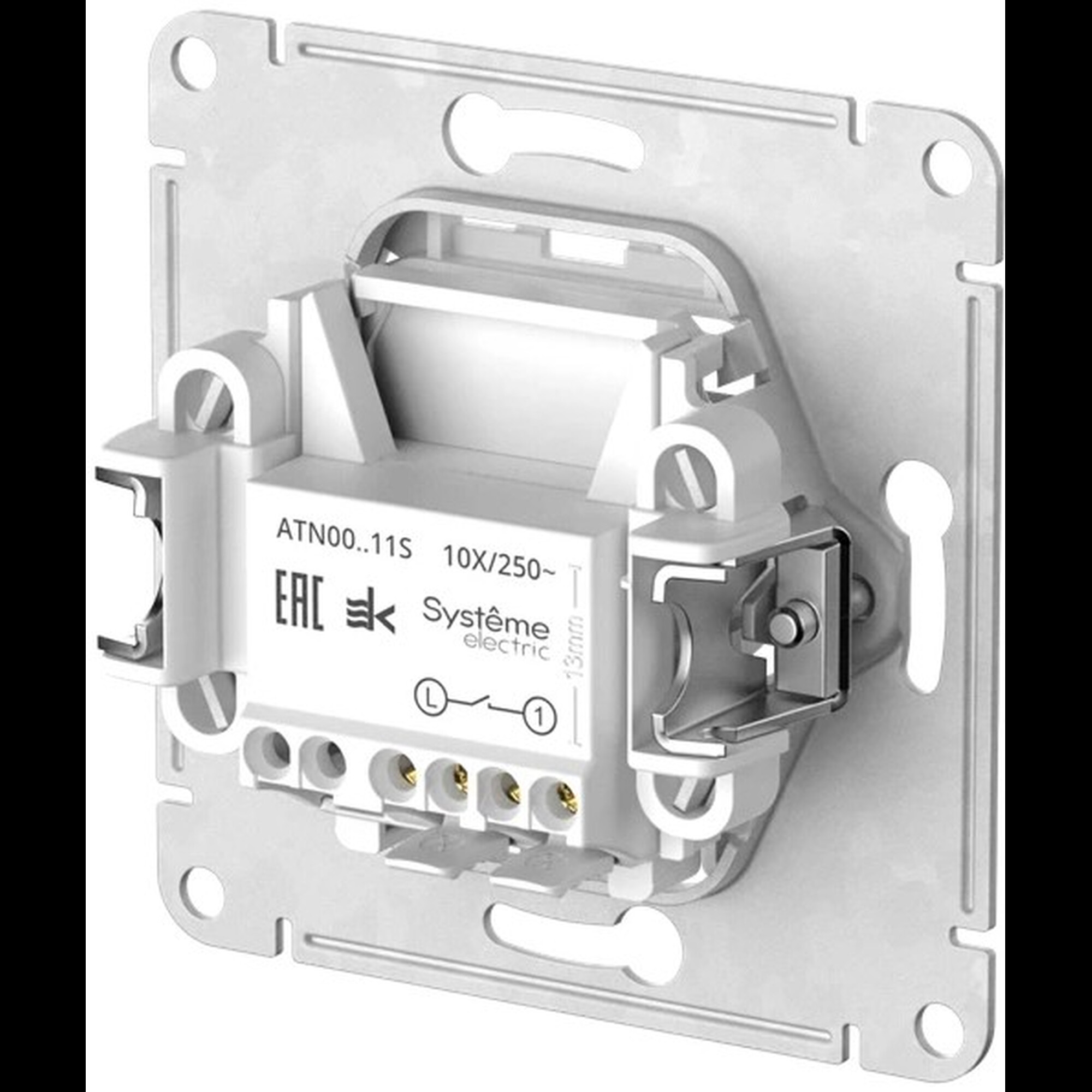 1-клавишный ВЫКЛЮЧАТЕЛЬ, сх.1, 10АХ, мех., быстрозажимные клеммы., БЕЛЫЙ
