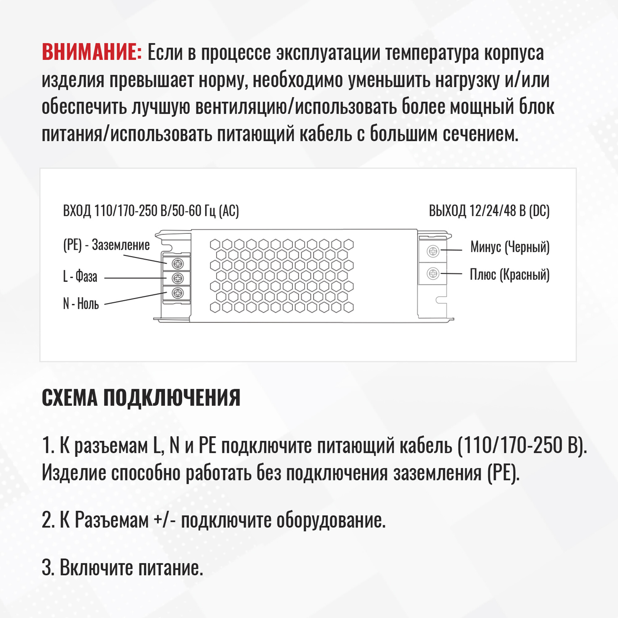 Блок питания ультратонкий 60Вт 12В IP20  SignImpress