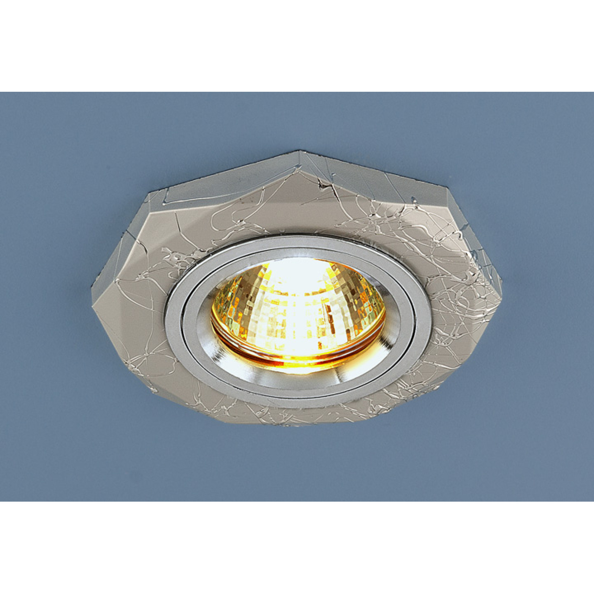 Светильник встраиваемый 2040 MR16 серебро (круг многранный) Elektrostandard (распродажа)