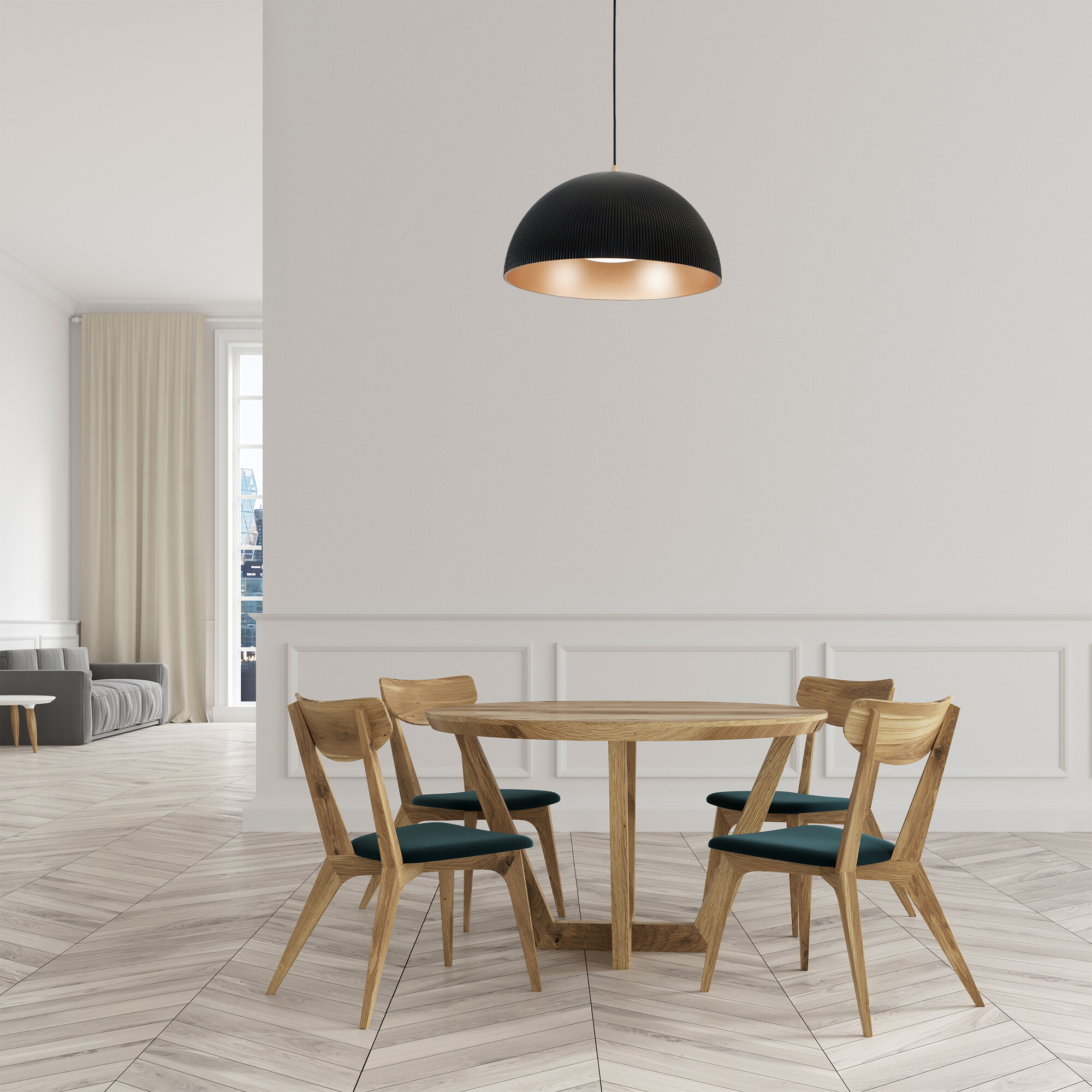 Светильник подвесной светодиодный 22 Вт 3960 Лм Чёрный/Золото Signimpress