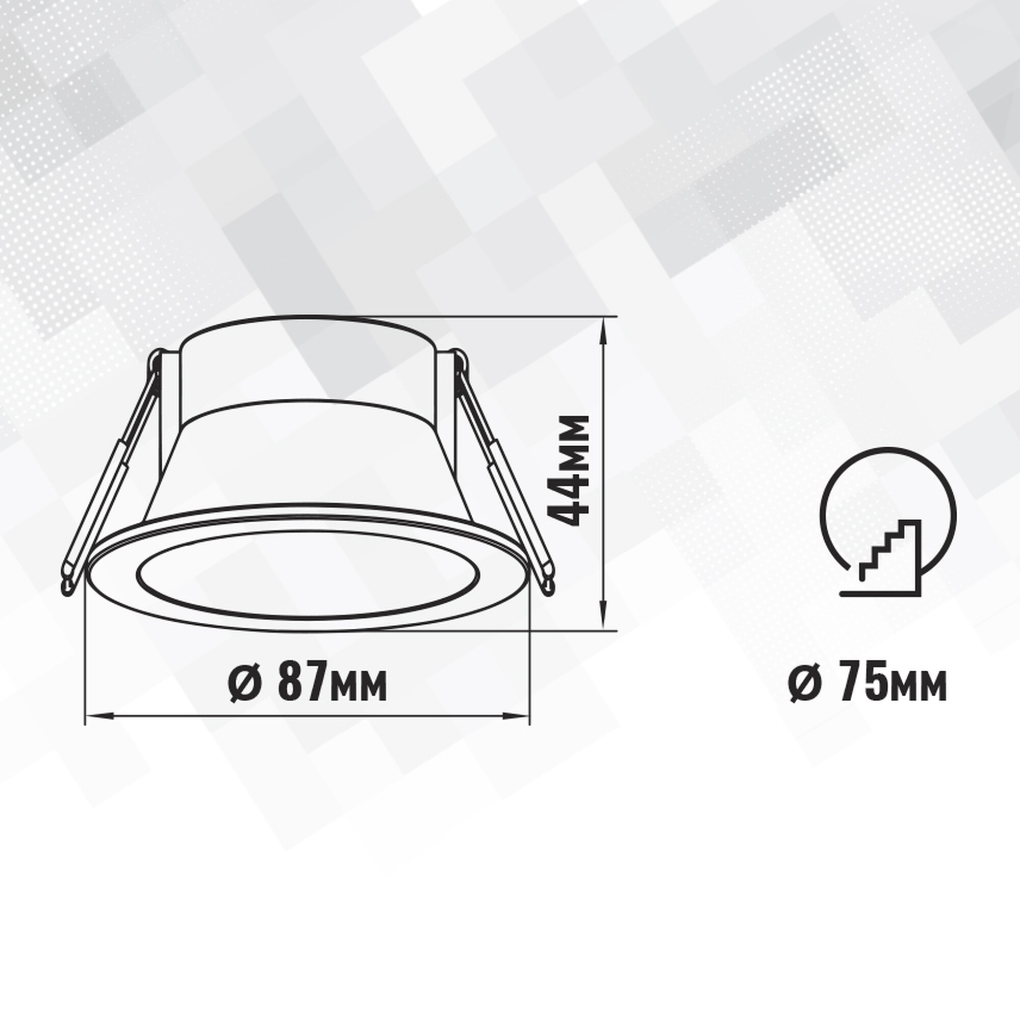 Светильник встраиваемый GU5.3 (MR16) круг 47552 Чёрный SignImpress