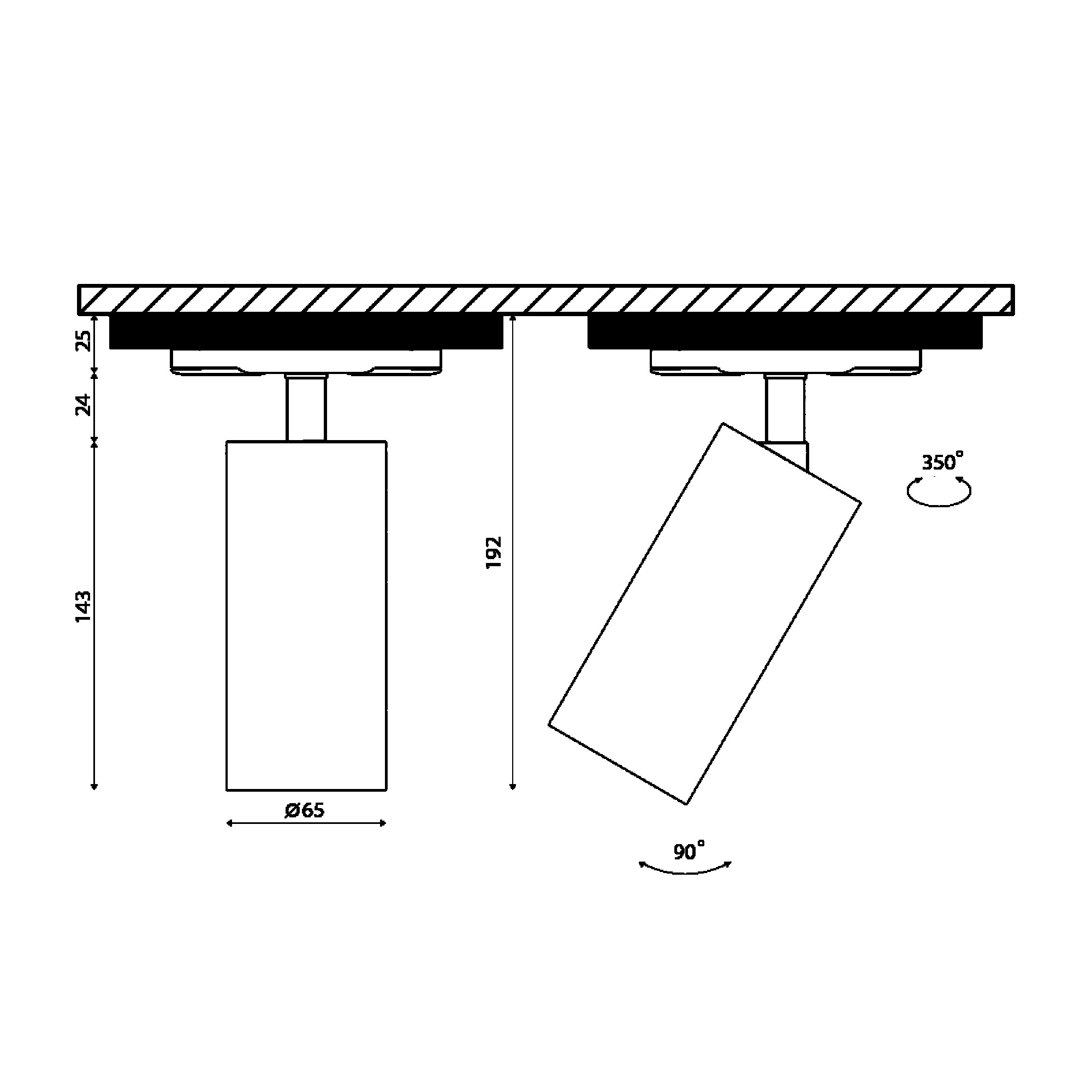 Сменное крепление М2 трековое однофазное VILLY белый SWG