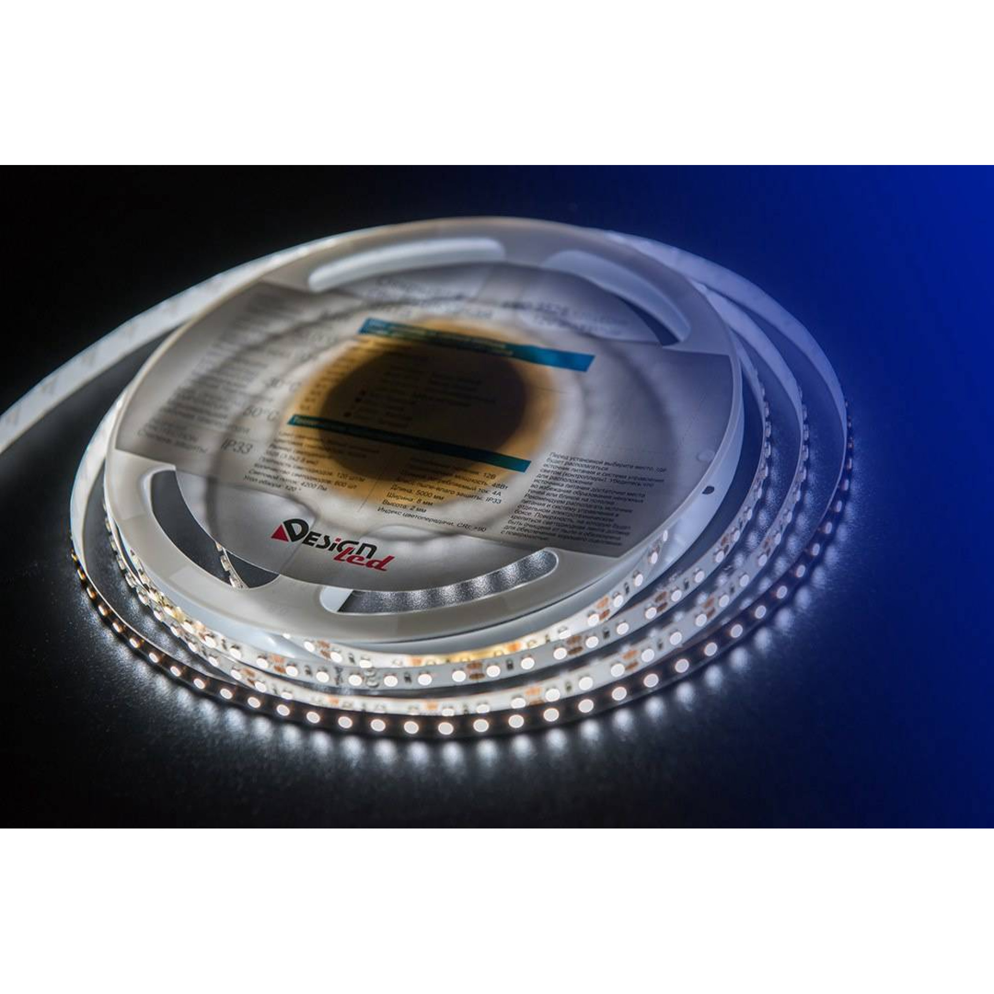 Лента светодиодная LUX3528 120LED/м 9,6Вт/м 12В IP33 Цвет:Холодный белый (6000K) (1метр) SWG