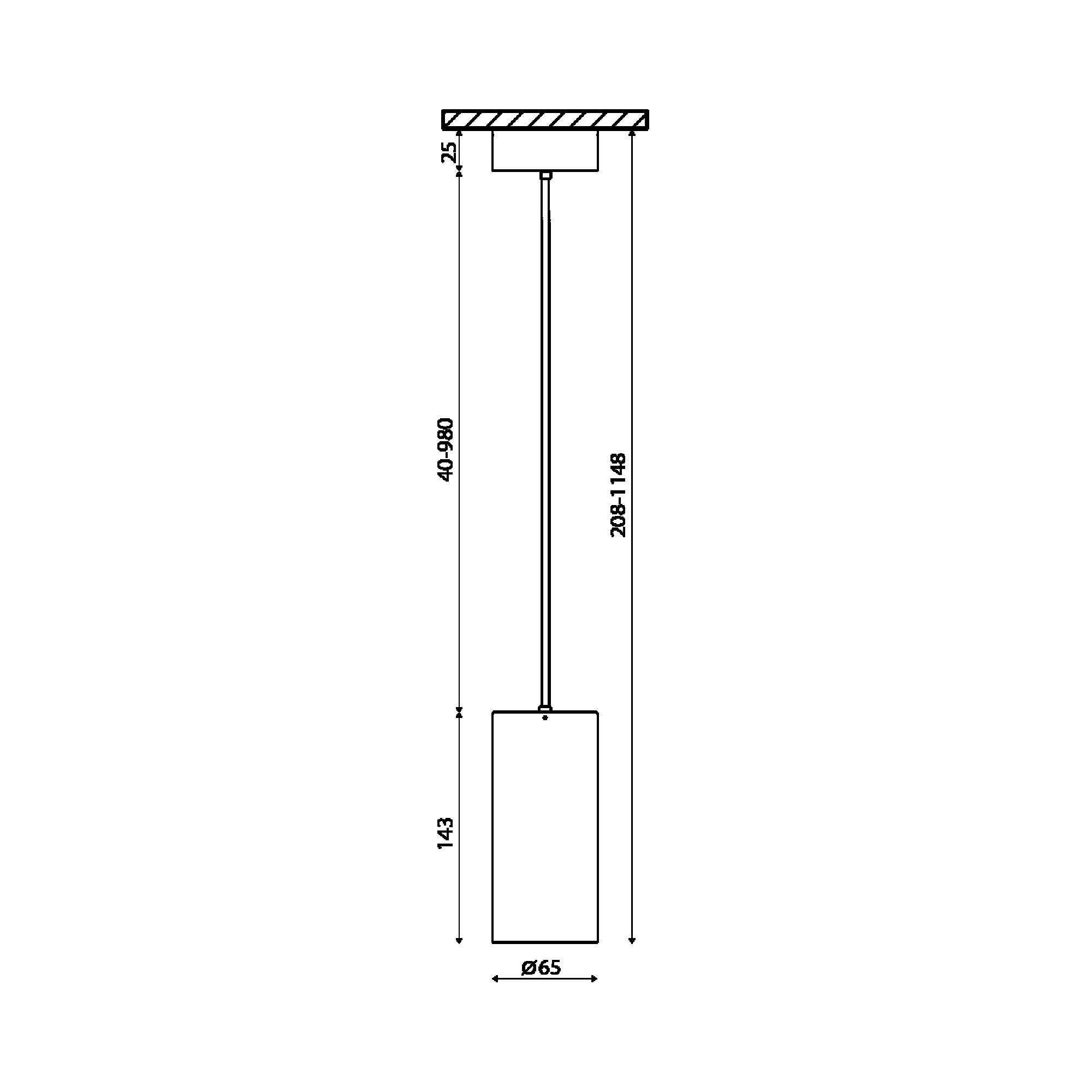 Сменное крепление M6 для светильников VILLY на подвесе. Белое SWG