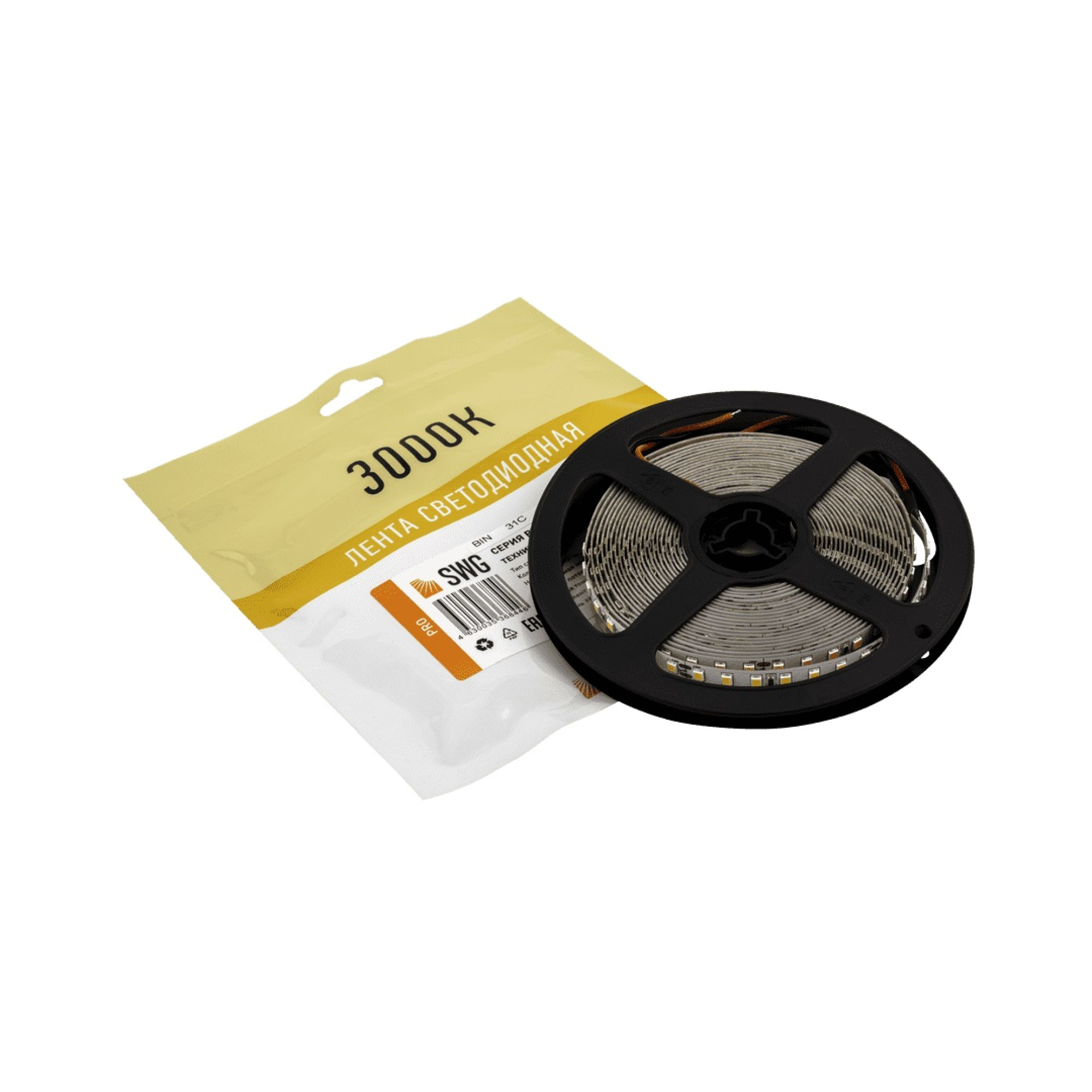 Лента светодиодная ПРО SMD2835 126LED/м 13Вт/м 24В IP20 Цвет: Теплый белый (1метр) SWG