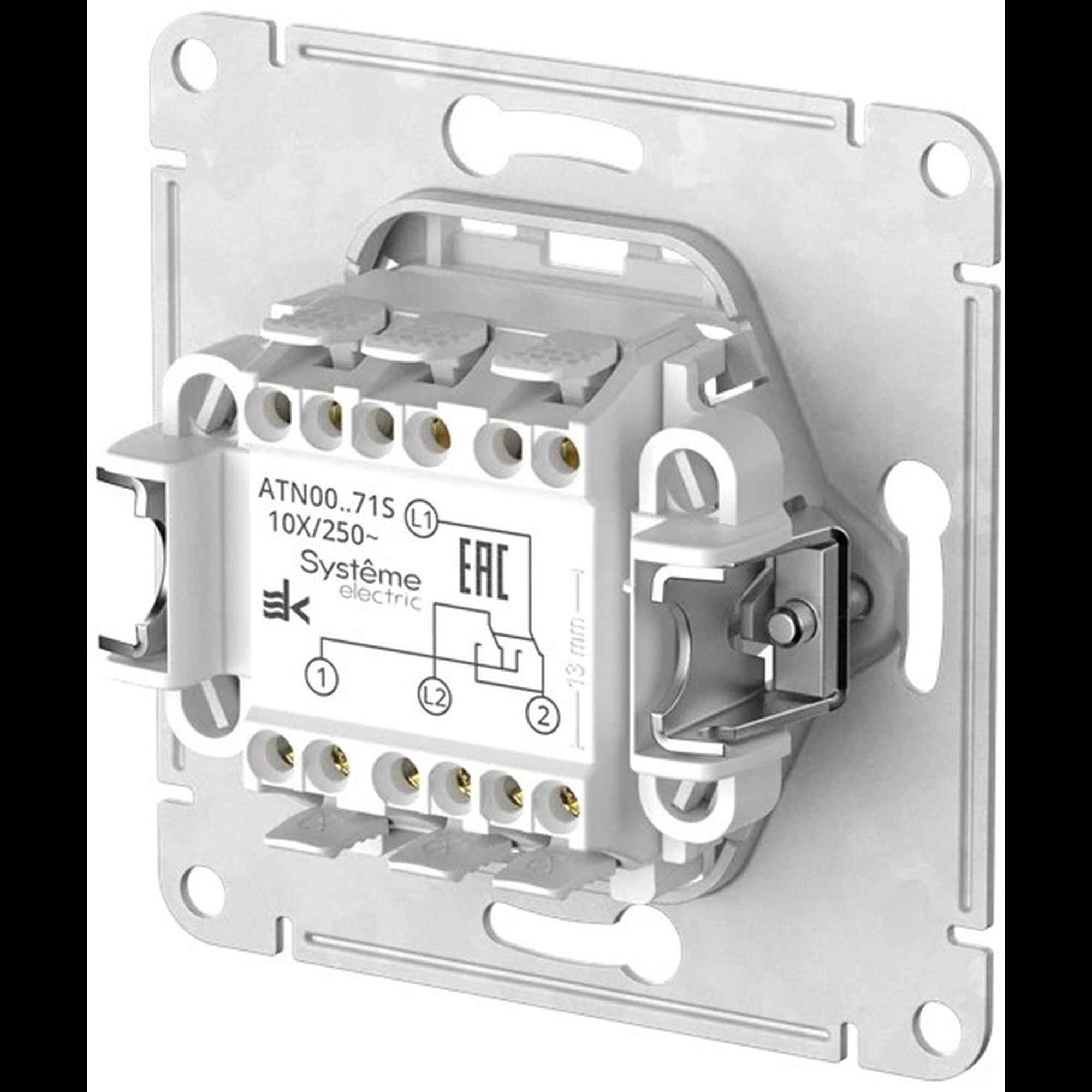 Перекрестный ПЕРЕКЛЮЧАТЕЛЬ, сх.7, 10АХ, мех., быстрозажимные клеммы., КАРБОН
