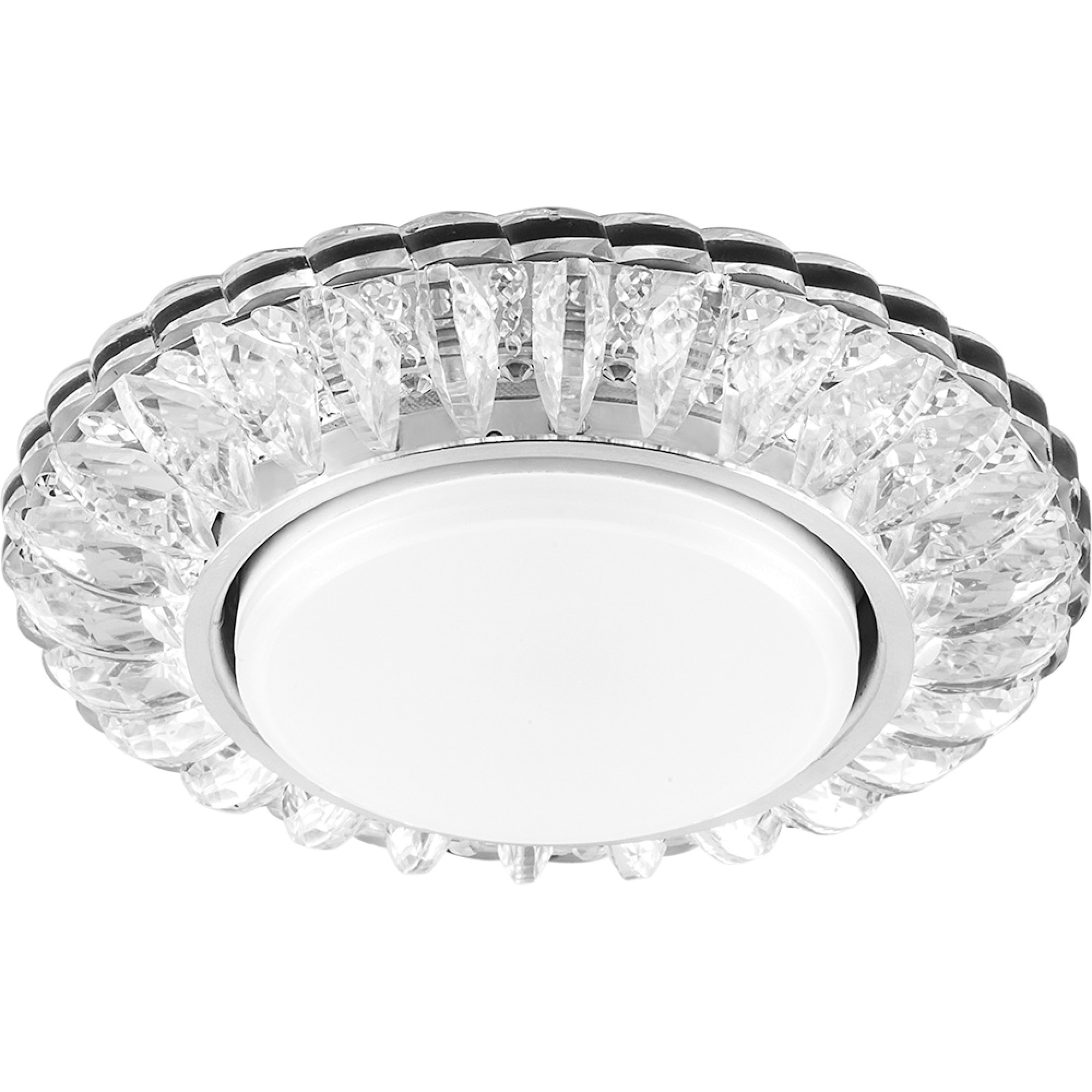 Светильник встраиваемый с подсветкой CD4026 GX53 4000K 11W прозрачный хром Feron