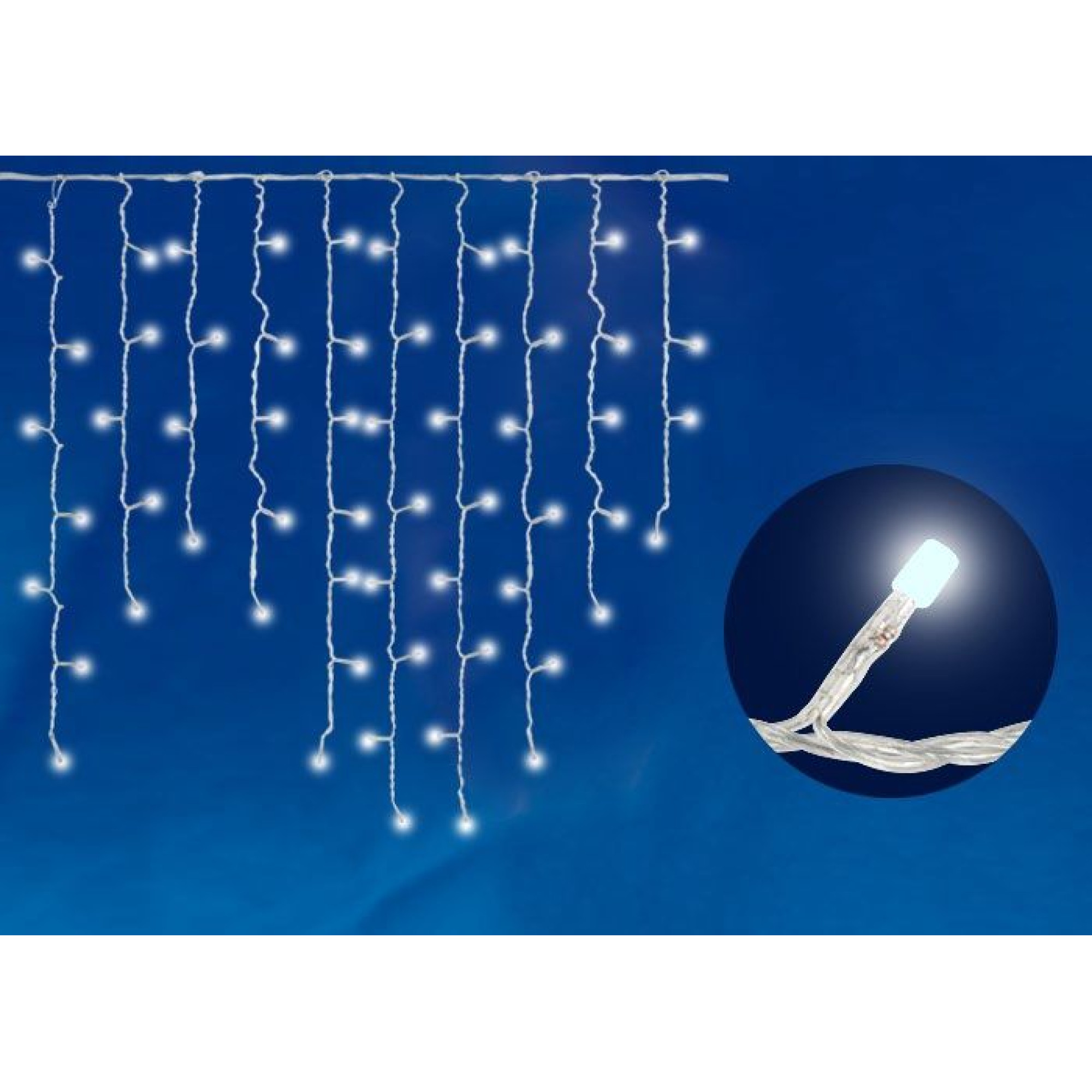 Бахрома светодиодная с эффектом мерцания, 3м. ULD-B3010-200/TBK WARM WHITE IP67 черный провод Uniel