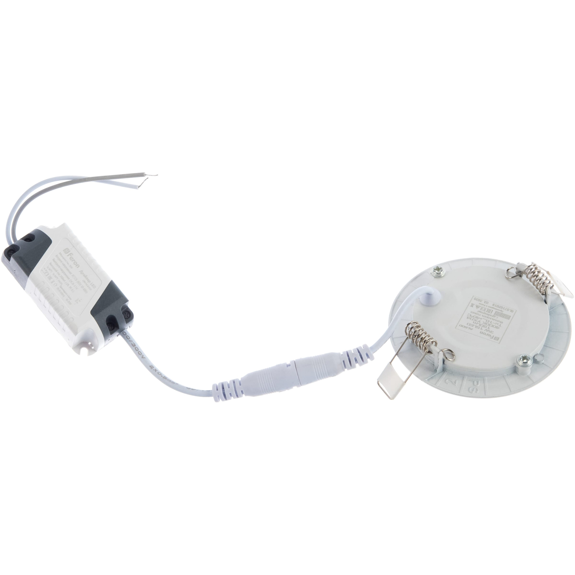 Светильник встраиваемый круглый 3W, 4000К, 180Lm, белый, AL500 Feron