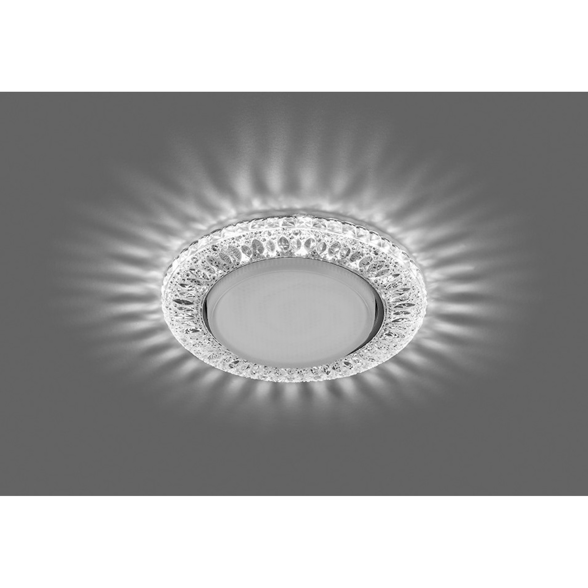 Светильник встраиваемый с подсветкой CD4022 GX53 4000K 11W прозрачный хром Feron