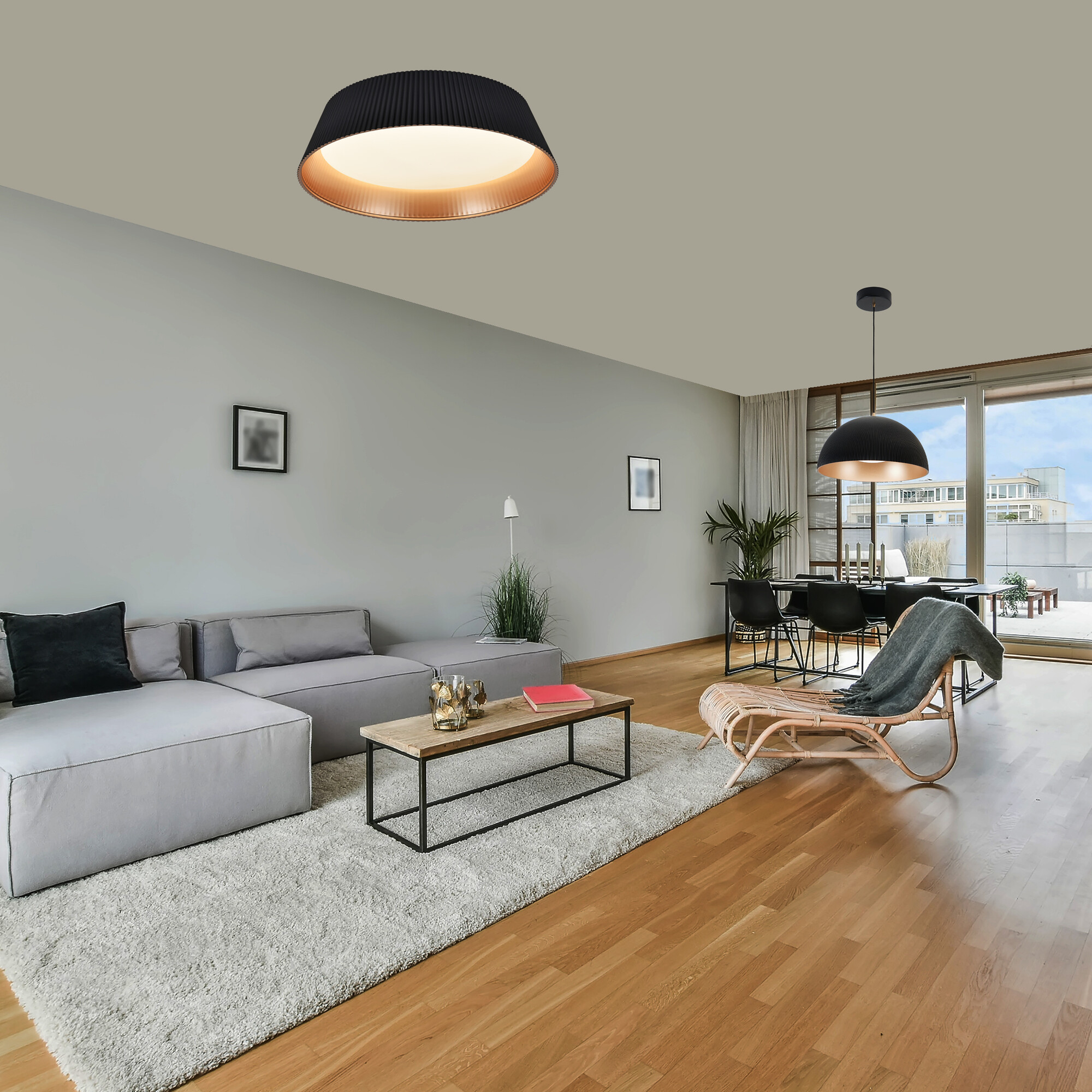 Светильник накладной светодиодный 24 Вт 4320 Лм Чёрный/ Золото Signimpress