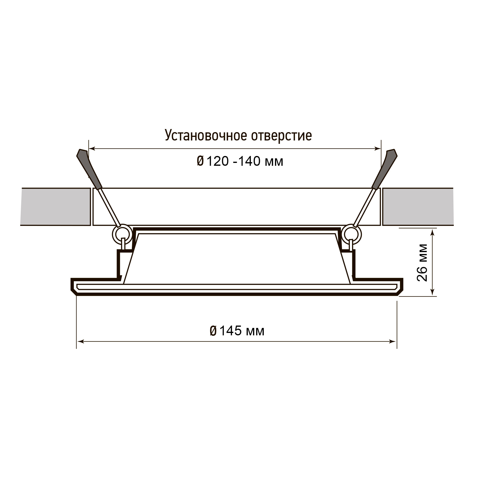 Cветильник светодиодный встраиваемый PLED DL7 12W 3000K WH IP54 Jazzway 