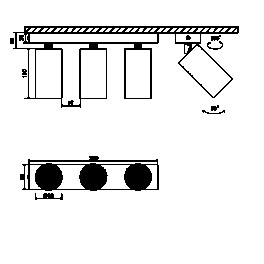 Крепление сменное М13 MINI VILLY, поворотное накладное тройное, цвет черный SWG