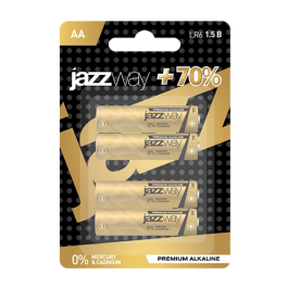 Батарейка щелочная LR 6 JAZZway PREMIUM Alkaline BL-4 - 1шт.