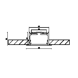 Профиль встраиваемый алюминиевый LE.6332, белый (2.5м) SWG