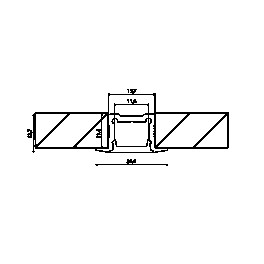 Профиль встраиваемый алюминиевый LE.2613 (2.5м) SWG