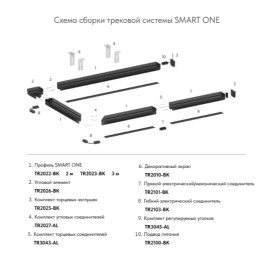 Комплект торцевых заглушек SMART ONE TR2025-BK Denkirs