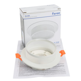 Светильник встраиваемый DL500 потолочный GX53 белый круг Feron
