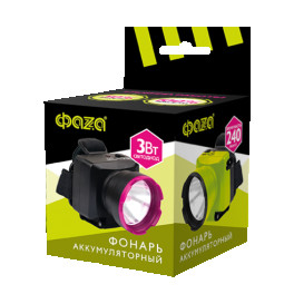 Фонарь акк. налобный ФАZА AccuFH7-L3W-bk (черн.)