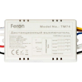Выключатель дистанционный 230V 1000W 4-х канальный 30м с пультом управления, TM74,белый Feron